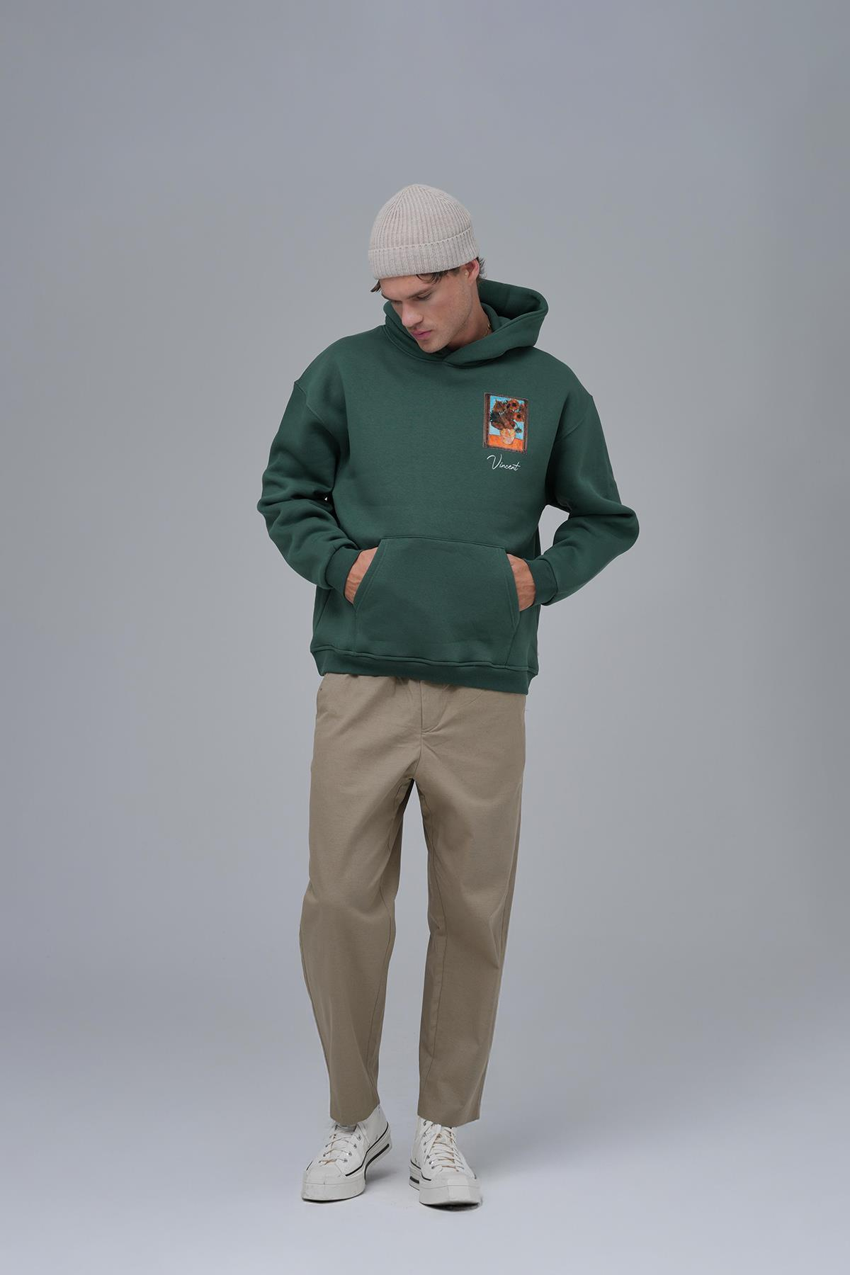 Beyond the Frames Oversize Sweatshirt Erkek Yeşil