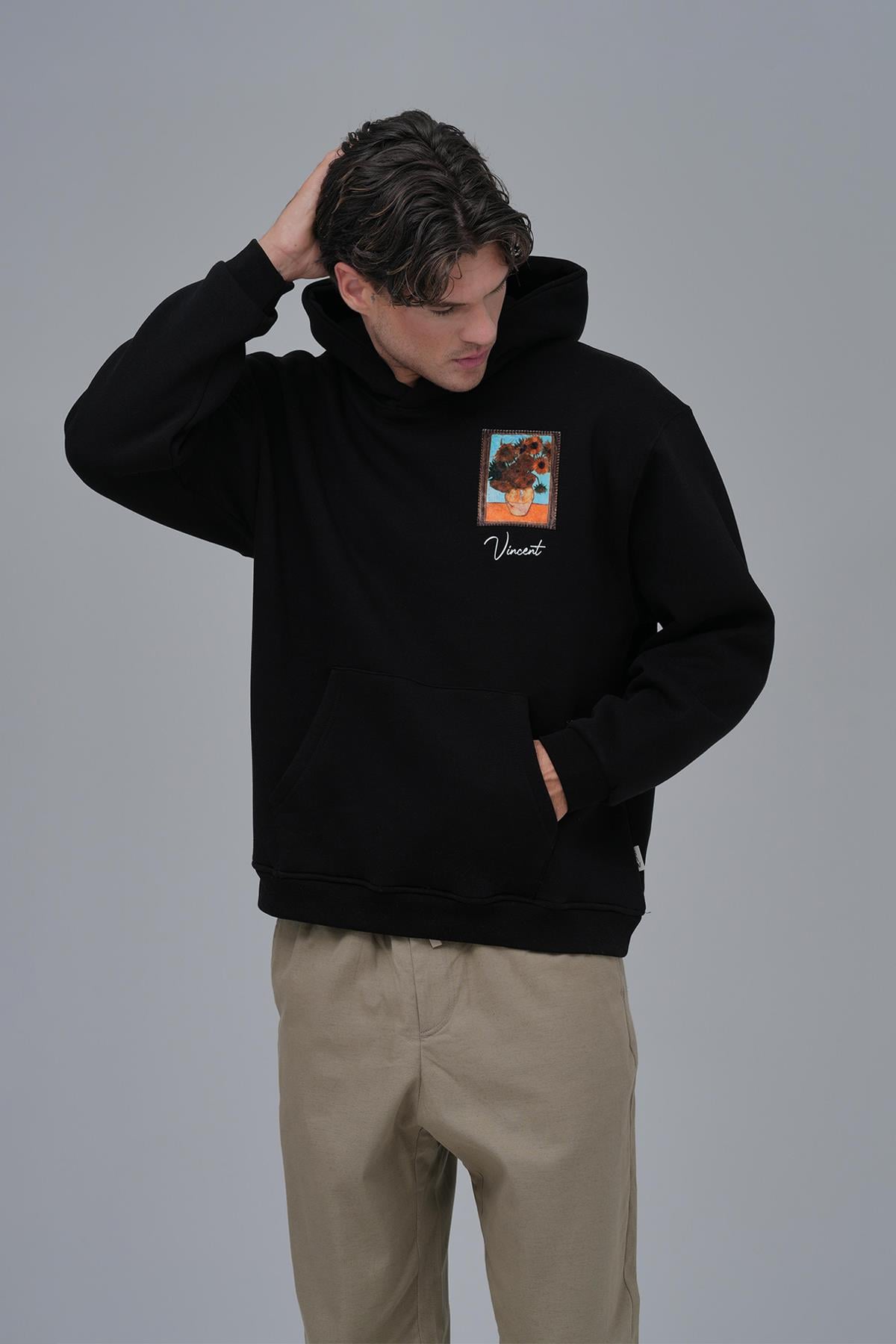 Beyond the Frames Oversize Sweatshirt Erkek Siyah