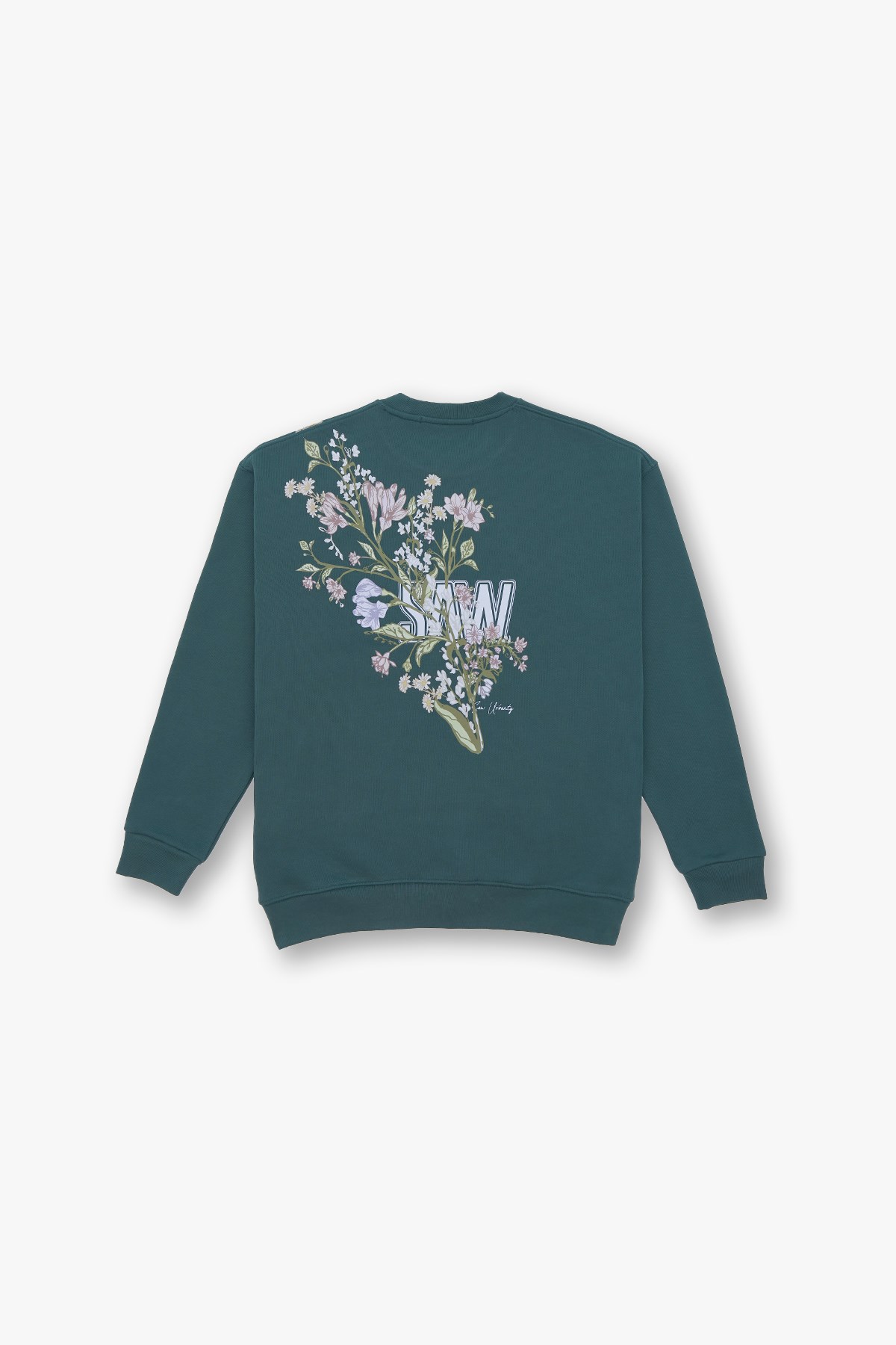 Bloom Spirit Oversize Sweatshirt Erkek Neft Yeşili