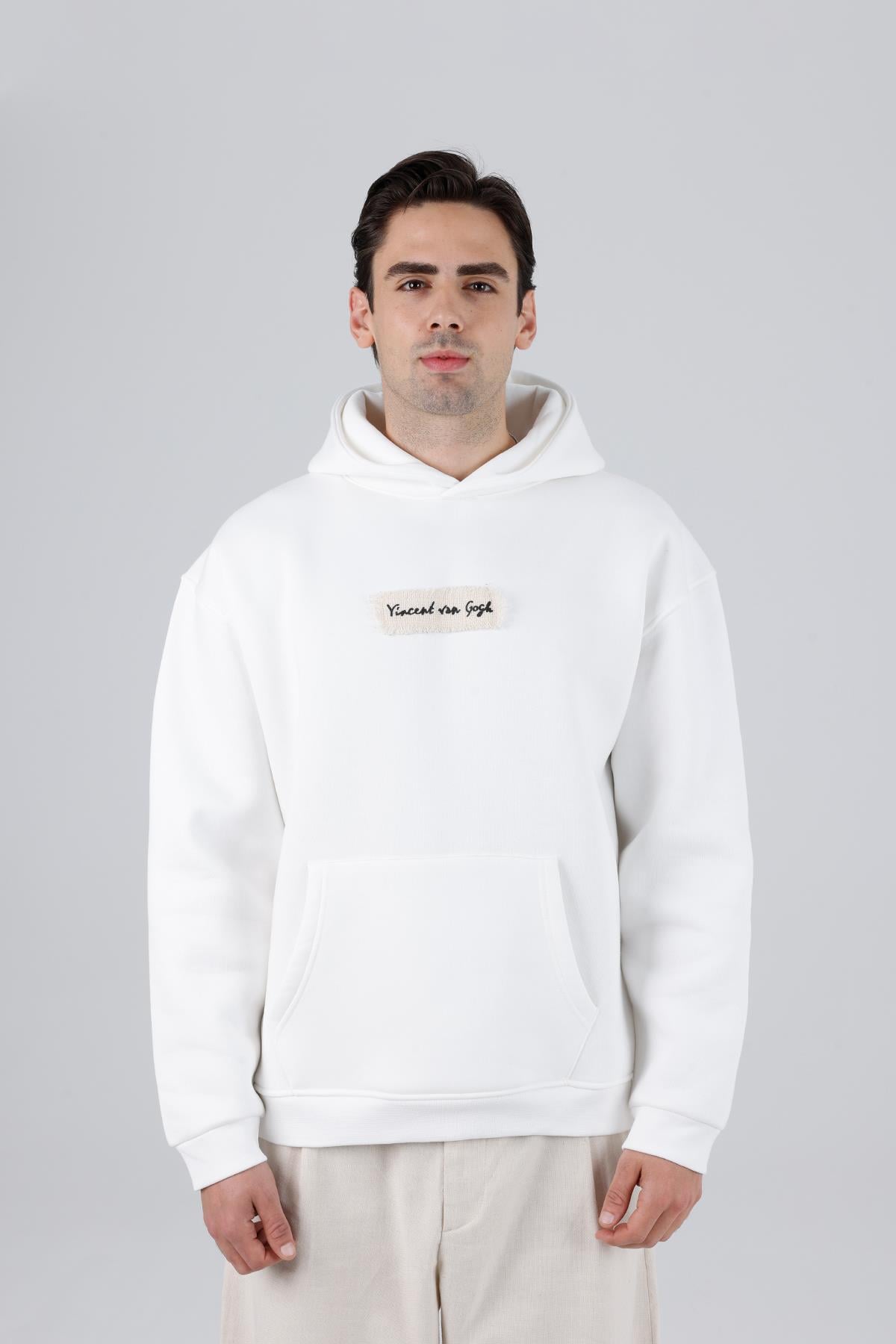 Blooming Canvas Oversize Sweatshirt Erkek Ekru