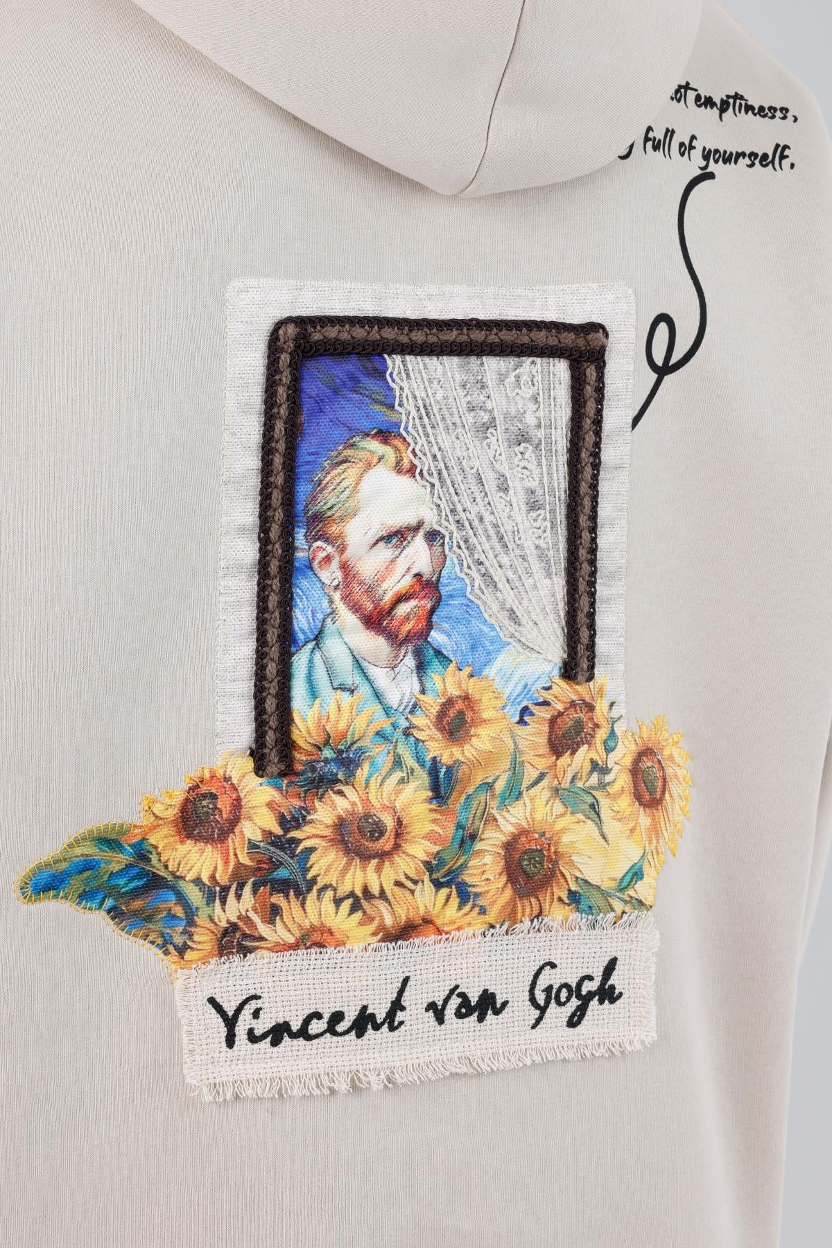 Blooming Canvas Oversize Sweatshirt Erkek Stone