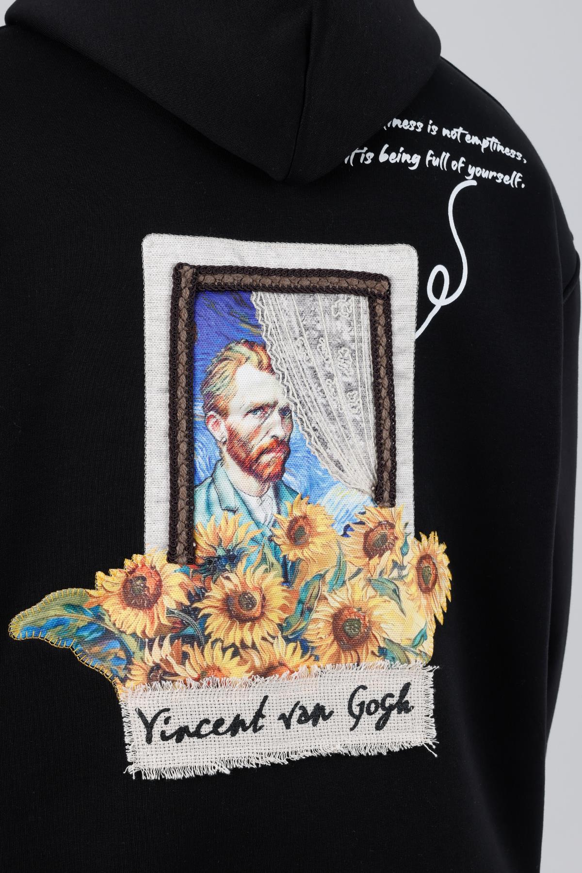 Blooming Canvas Oversize Sweatshirt Erkek Siyah