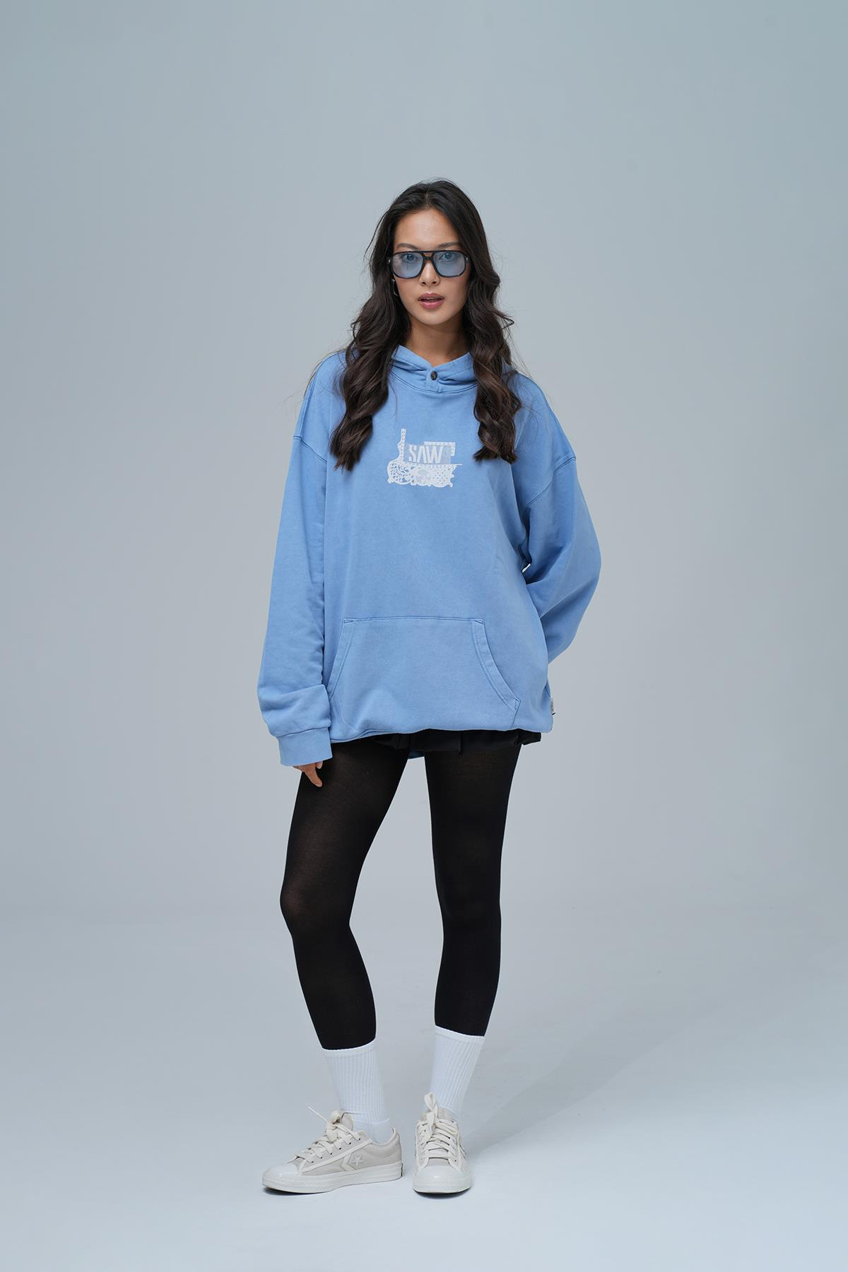 Breathe & Live Oversize Sweatshirt Kadın Mavi