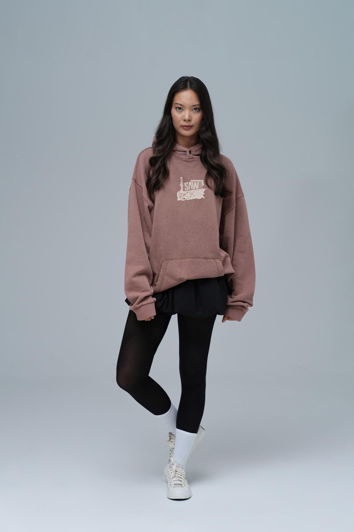 Breathe & Live Oversize Sweatshirt Kadın Kahverengi