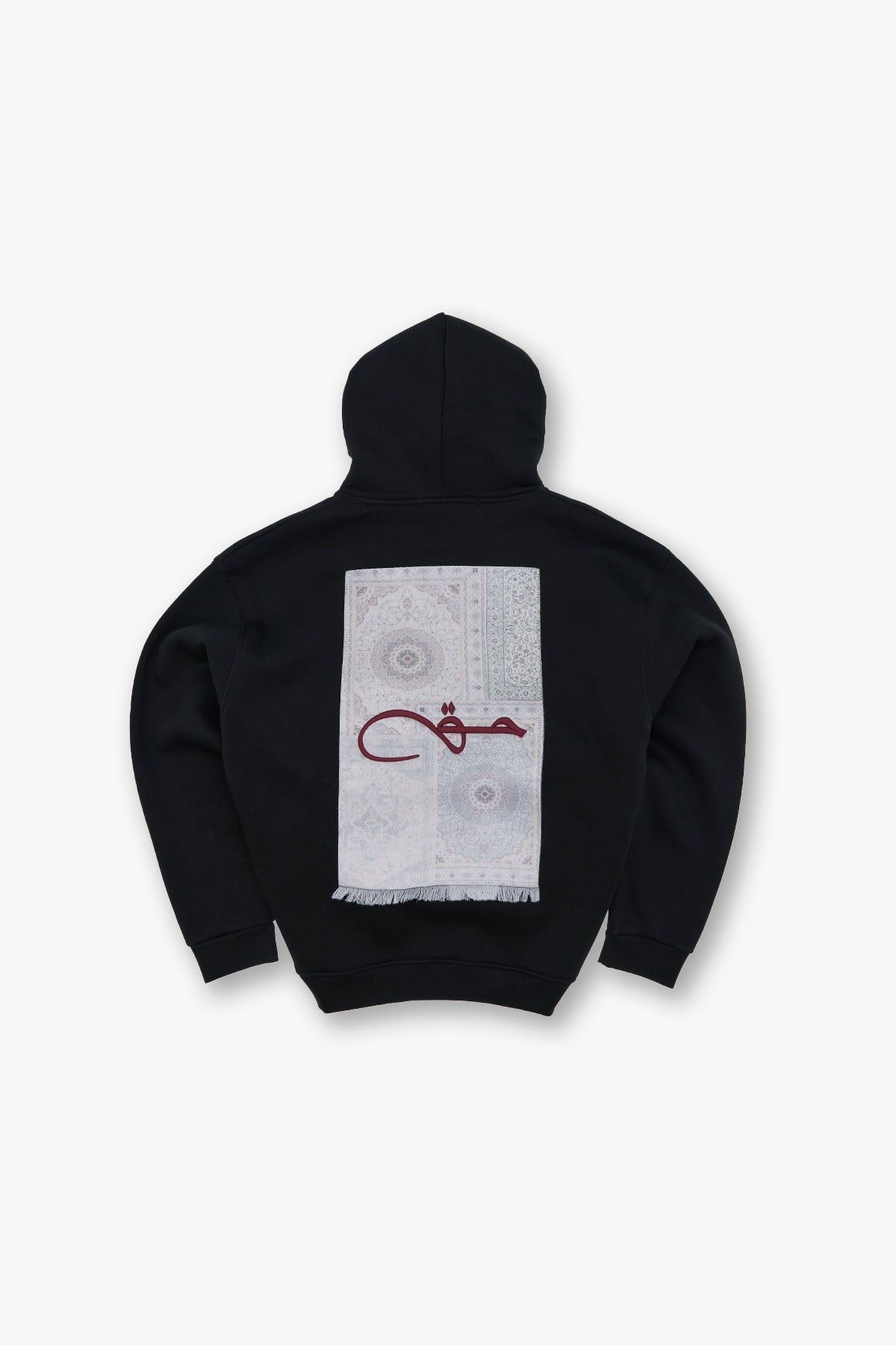 Calligraphy Carpet Oversize Sweatshirt Kadın Siyah