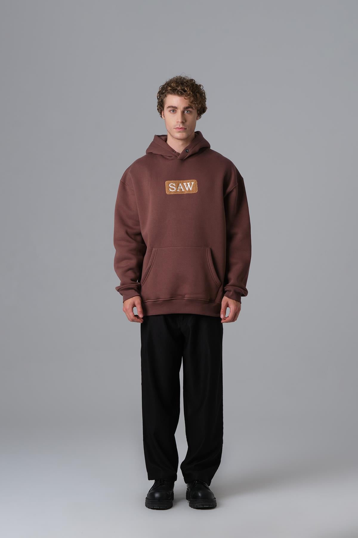Cancel the Noise Oversize Sweatshirt Erkek Kahverengi