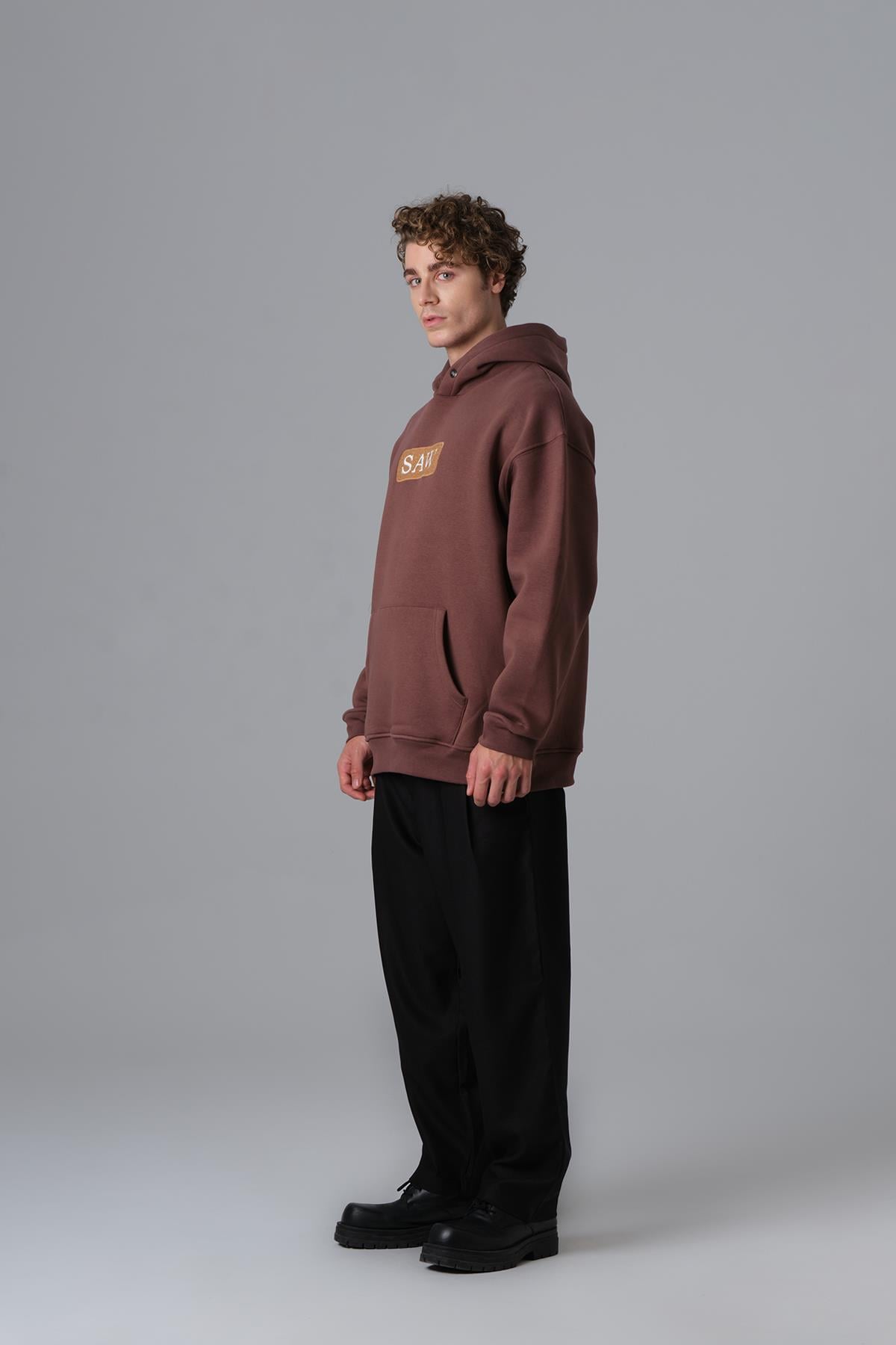 Cancel the Noise Oversize Sweatshirt Erkek Kahverengi