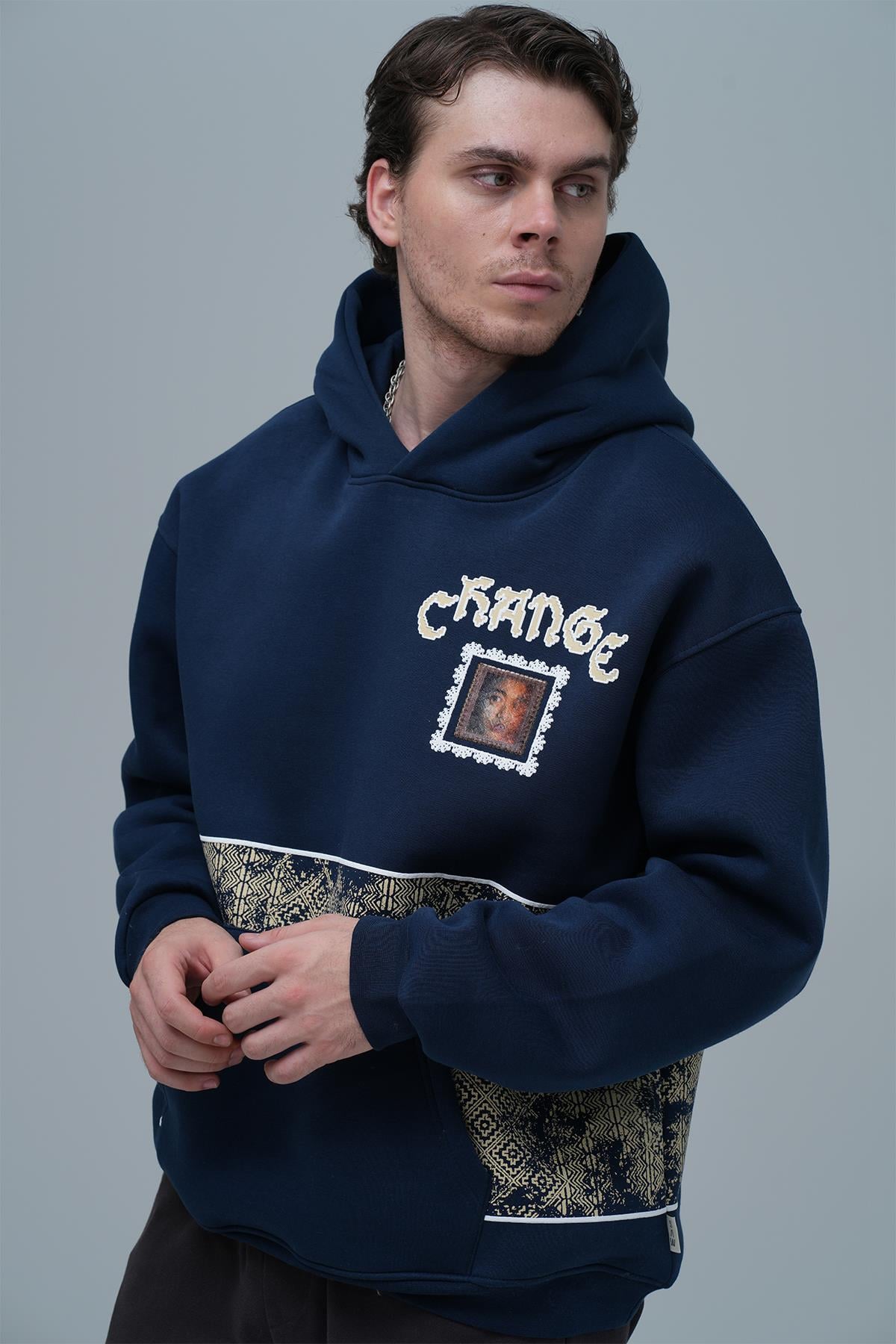 Change Oversize Sweatshirt Erkek İndigo
