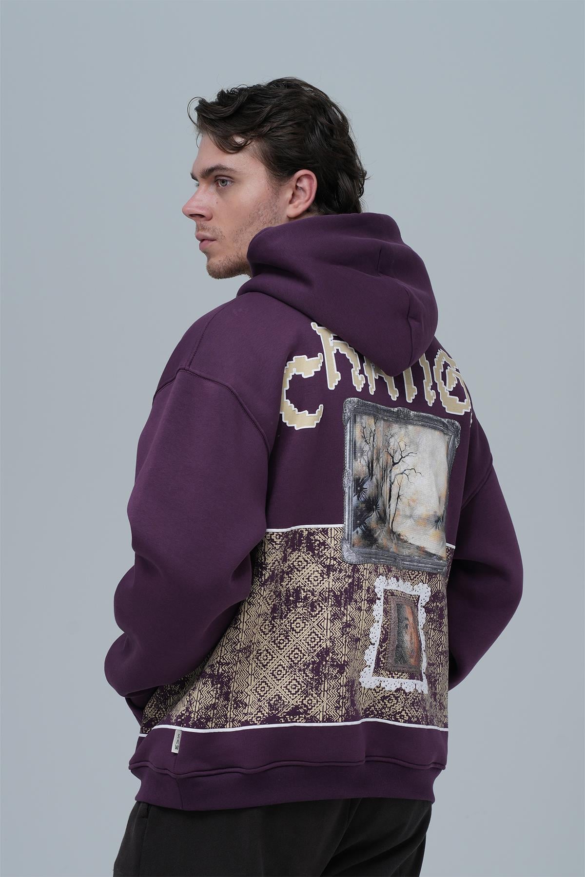 Change Oversize Sweatshirt Erkek Mor