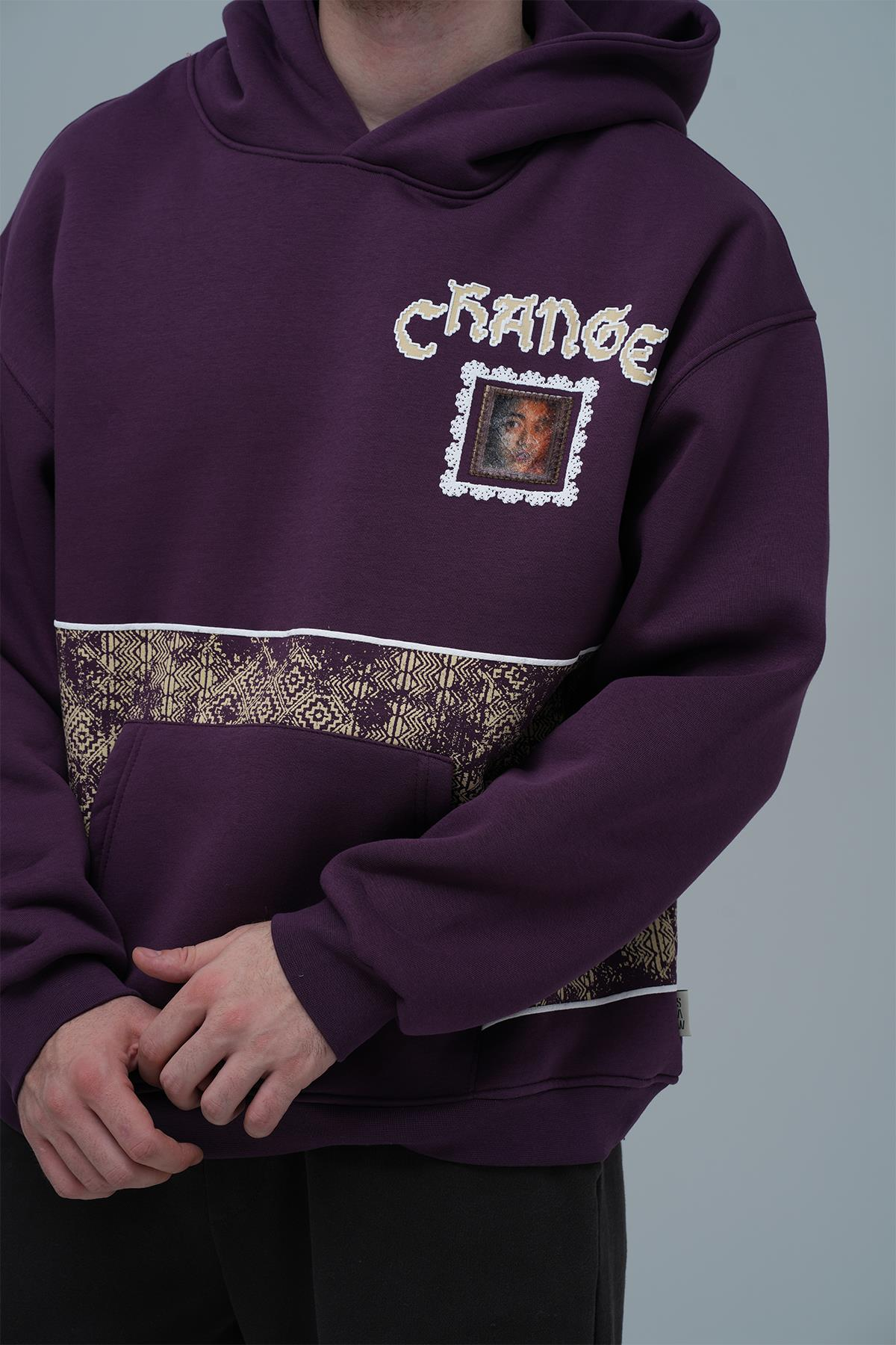 Change Oversize Sweatshirt Erkek Mor