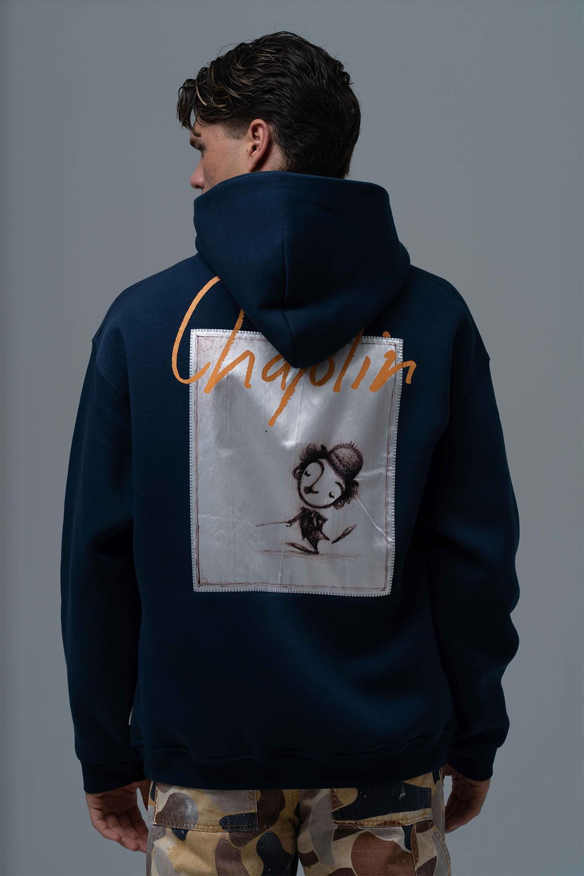 Chaplin Oversize Sweatshirt Erkek İndigo