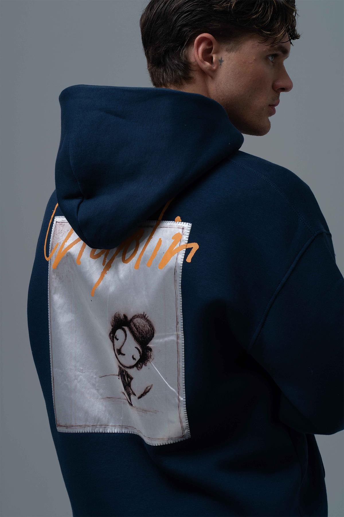 Chaplin Oversize Sweatshirt Erkek İndigo