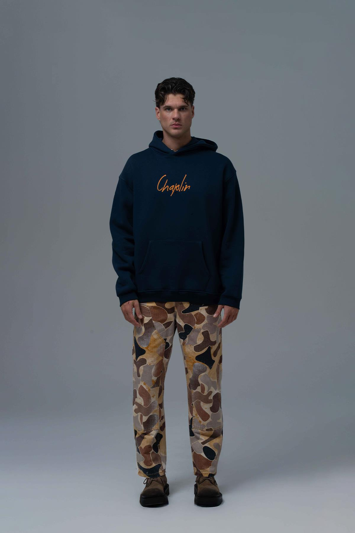 Chaplin Oversize Sweatshirt Erkek İndigo