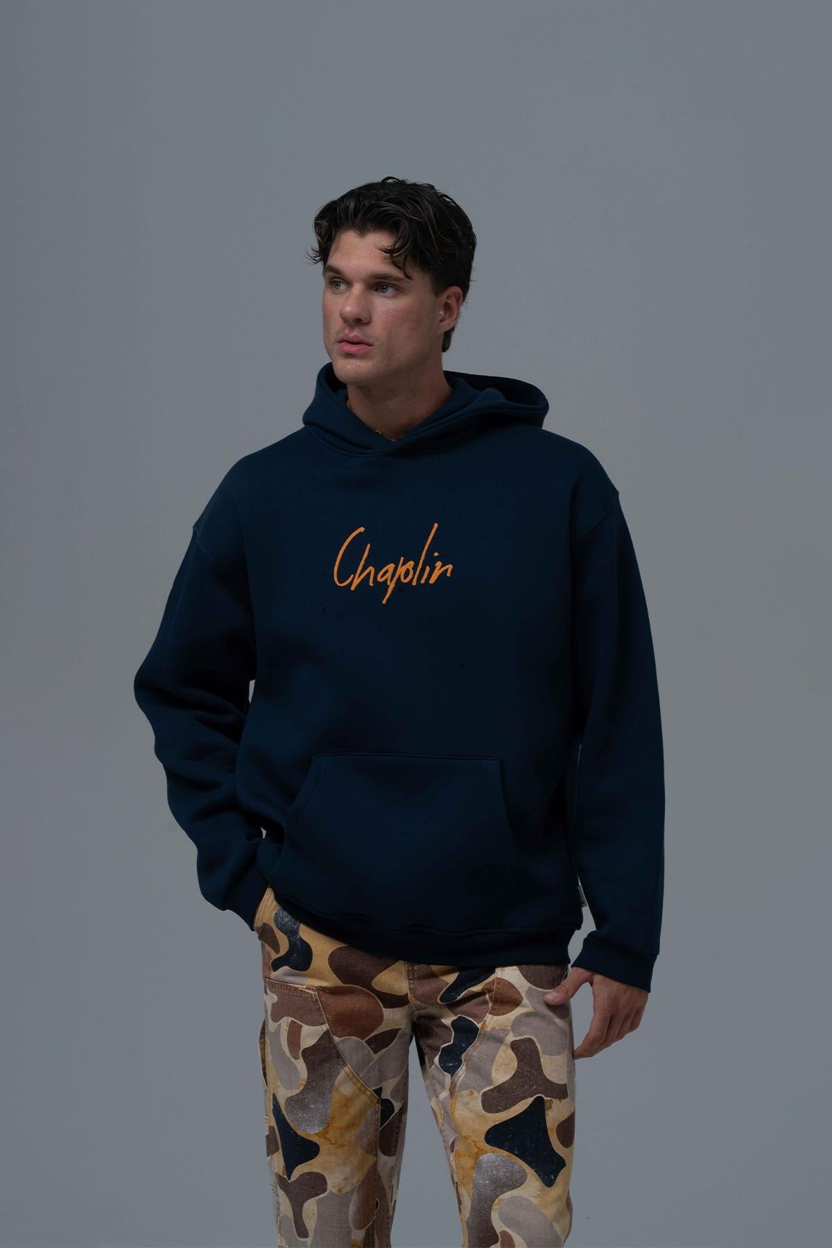 Chaplin Oversize Sweatshirt Erkek İndigo