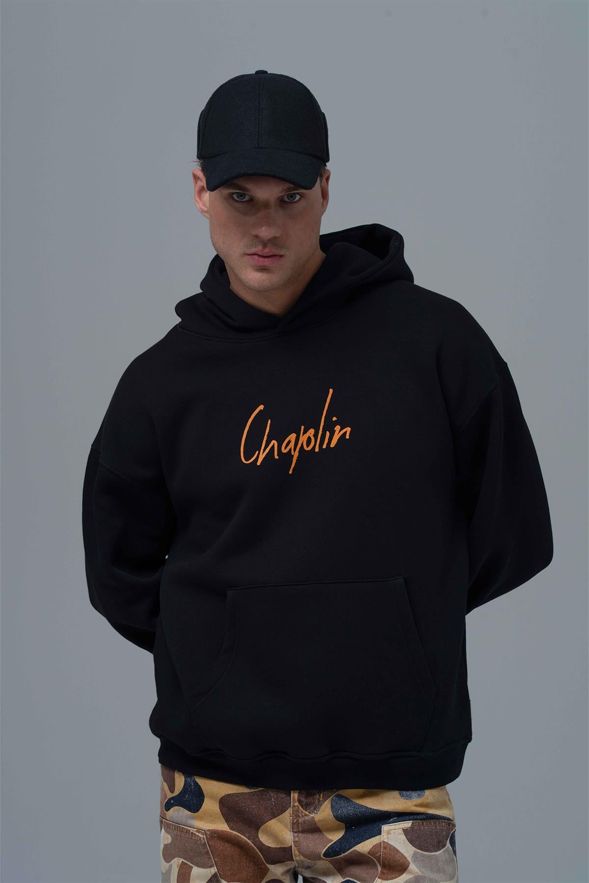 Chaplin Oversize Sweatshirt Erkek Siyah