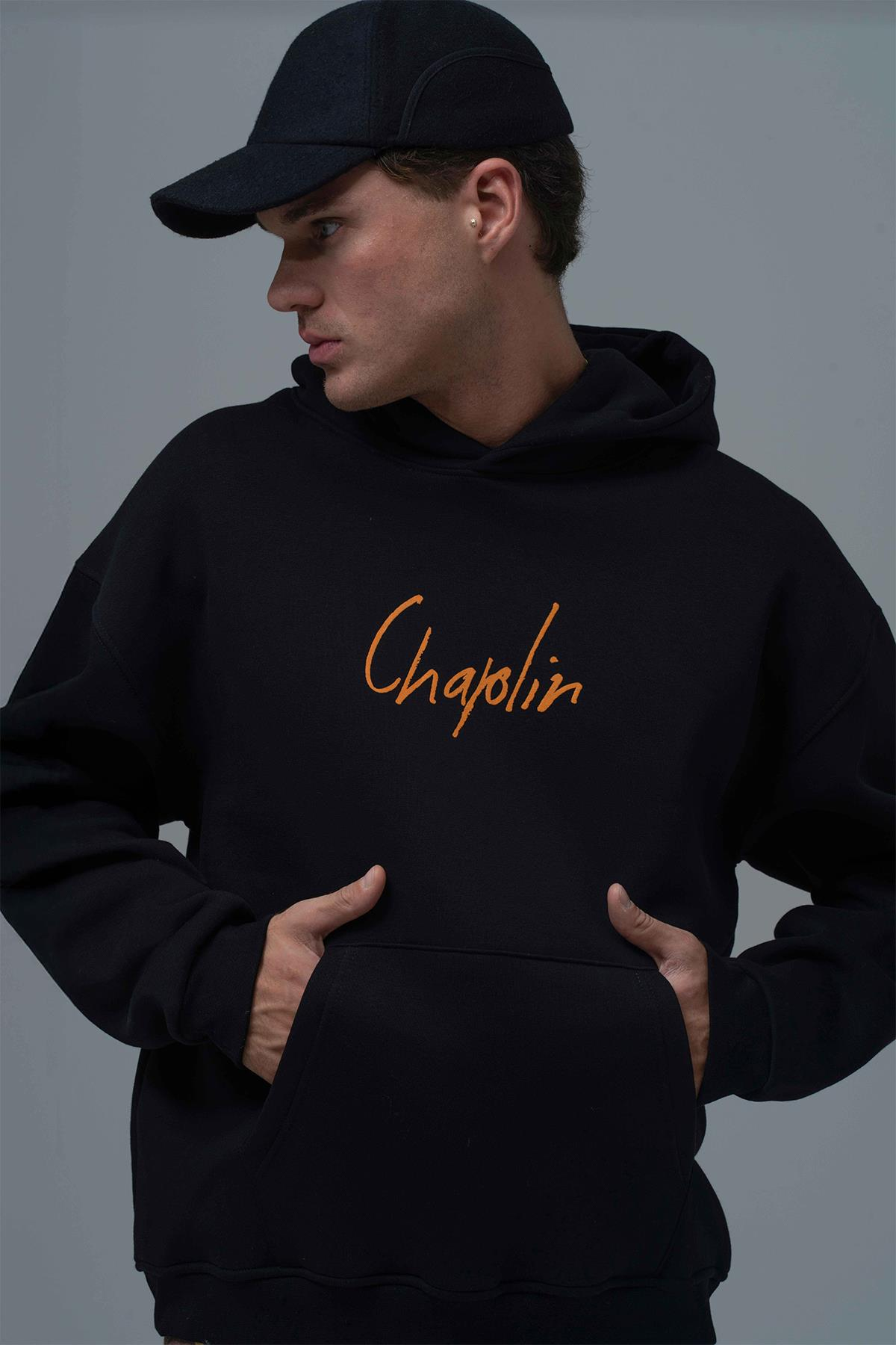 Chaplin Oversize Sweatshirt Erkek Siyah