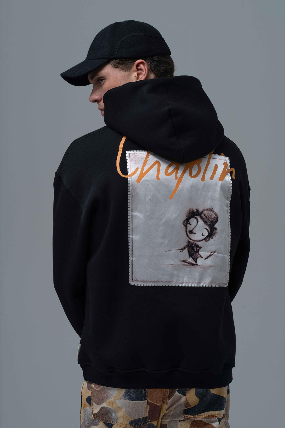 Chaplin Oversize Sweatshirt Erkek Siyah
