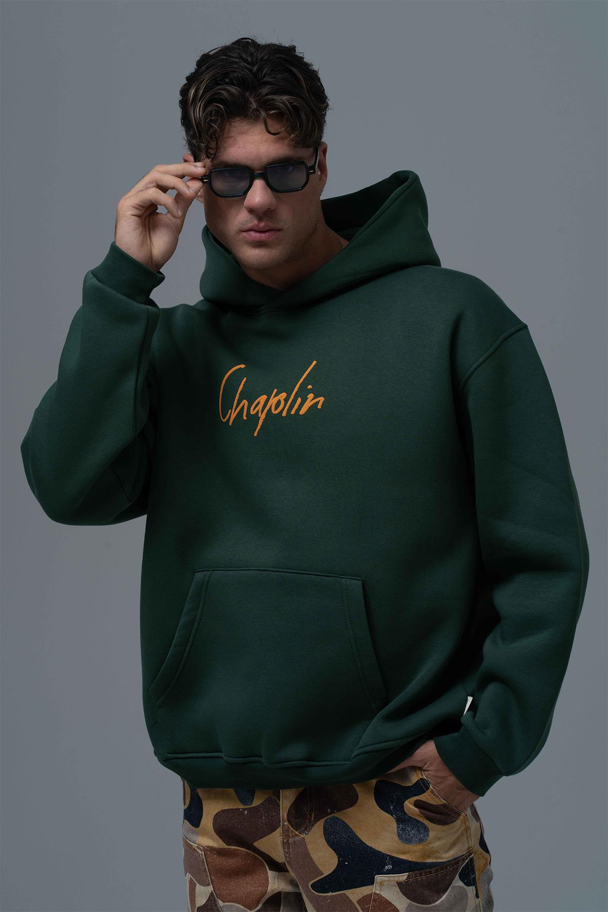 Chaplin Oversize Sweatshirt Erkek Yeşil