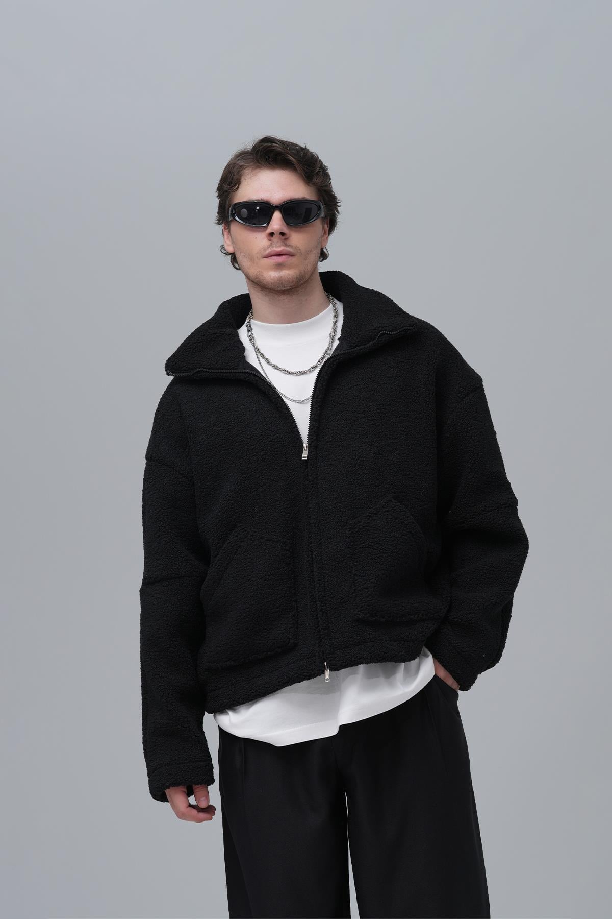 Classic Haven Oversize Welsoft Ceket Erkek Siyah