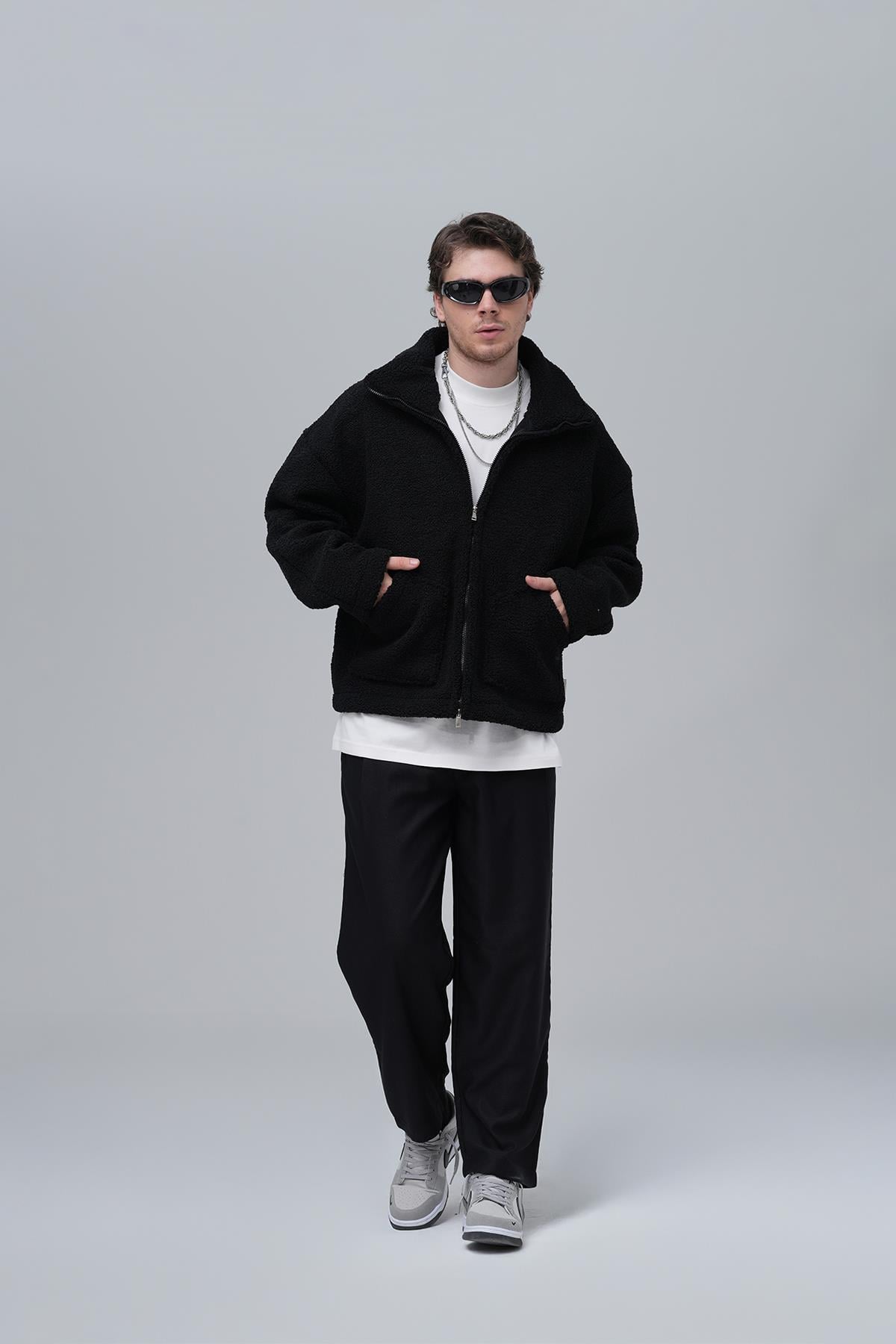Classic Haven Oversize Welsoft Ceket Erkek Siyah