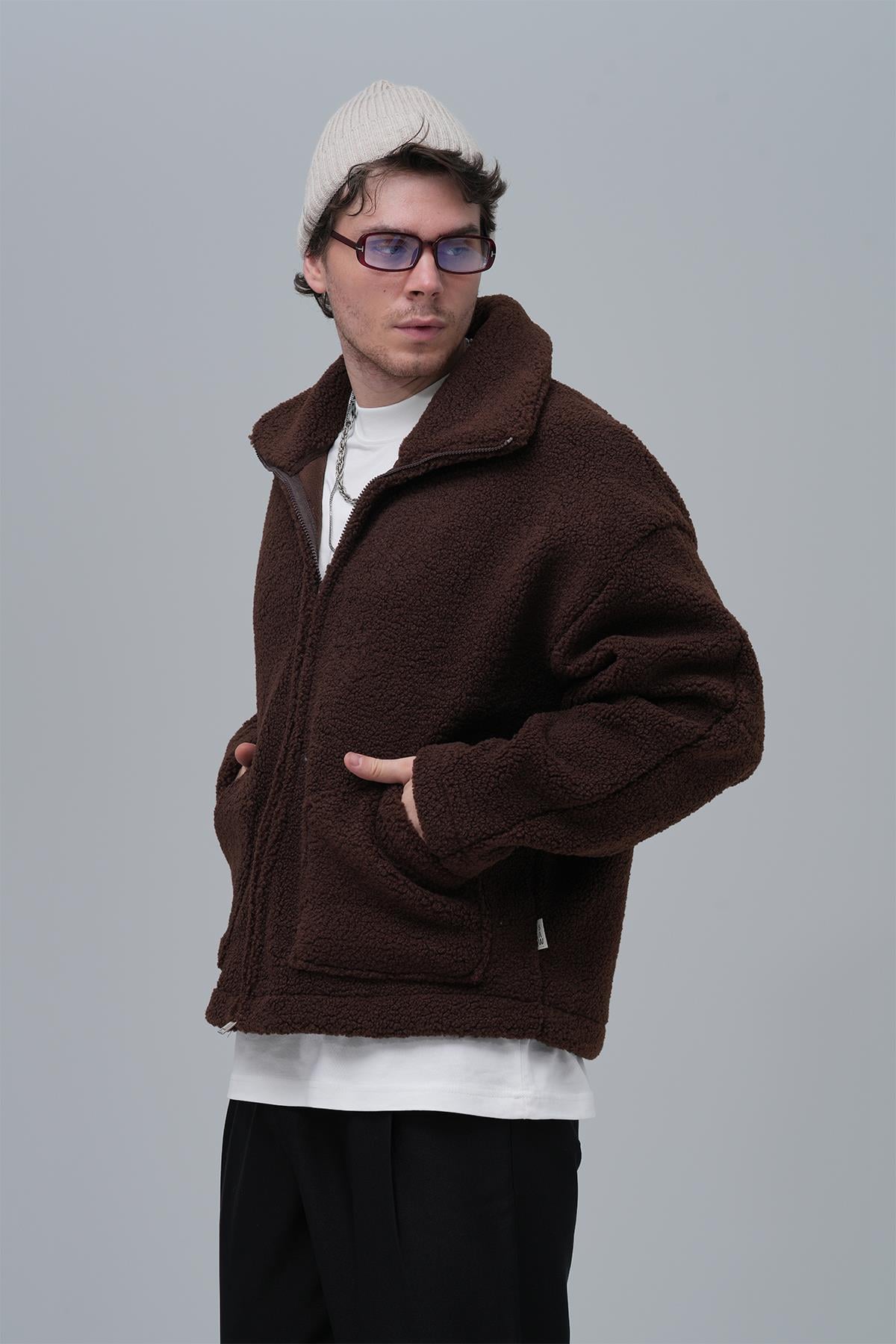 Classic Haven Oversize Welsoft Ceket Erkek Kahverengi