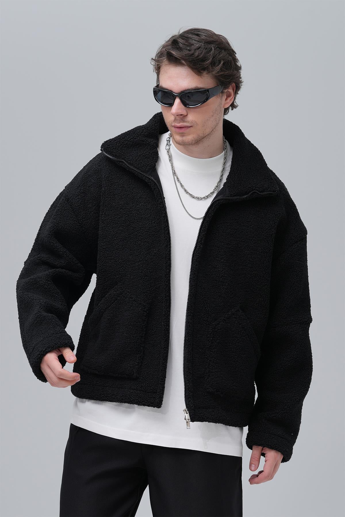 Classic Haven Oversize Welsoft Ceket Erkek Siyah