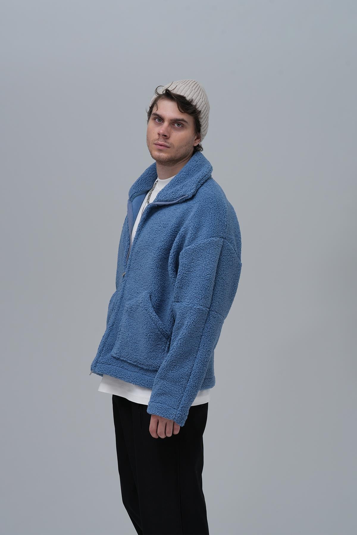Classic Haven Oversize Welsoft Ceket Erkek Mavi