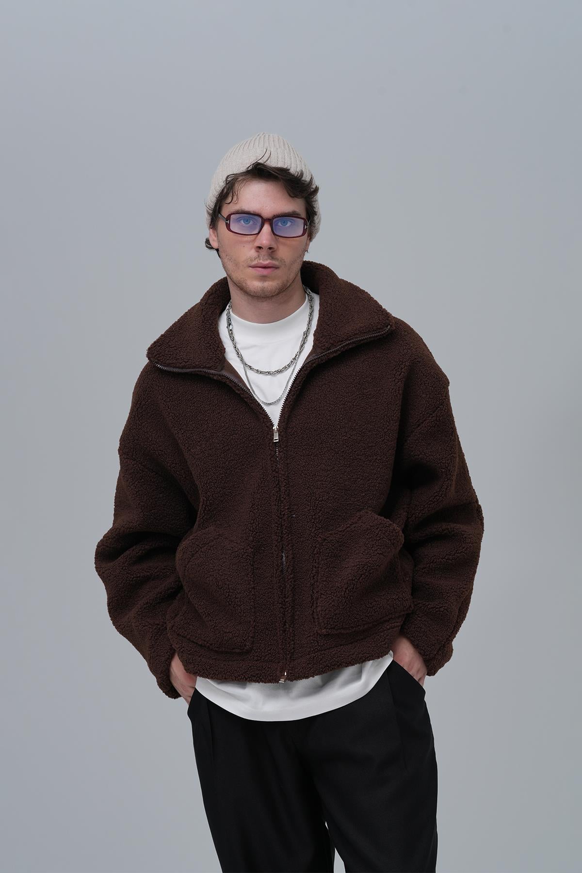Classic Haven Oversize Welsoft Ceket Erkek Kahverengi