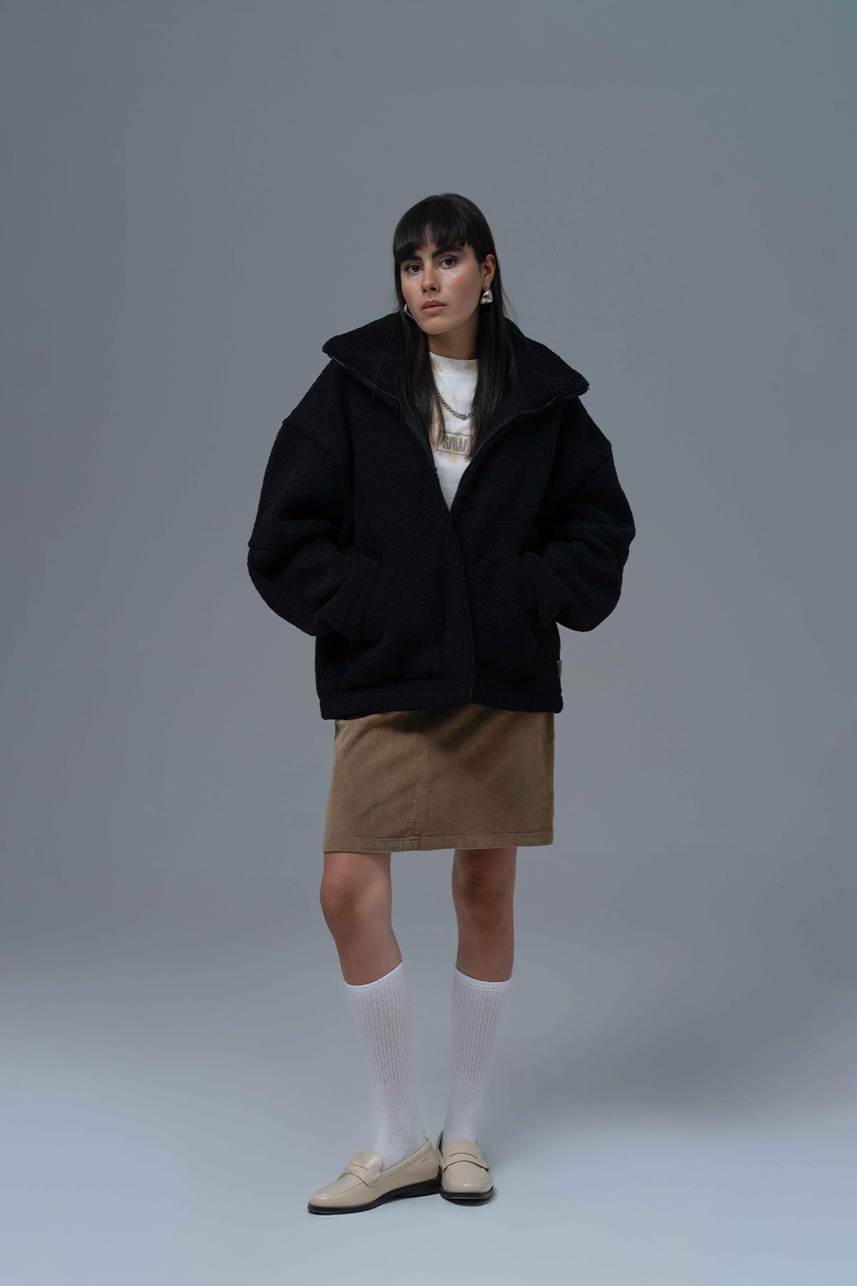 Classic Haven Oversize Welsoft Ceket Kadın Siyah