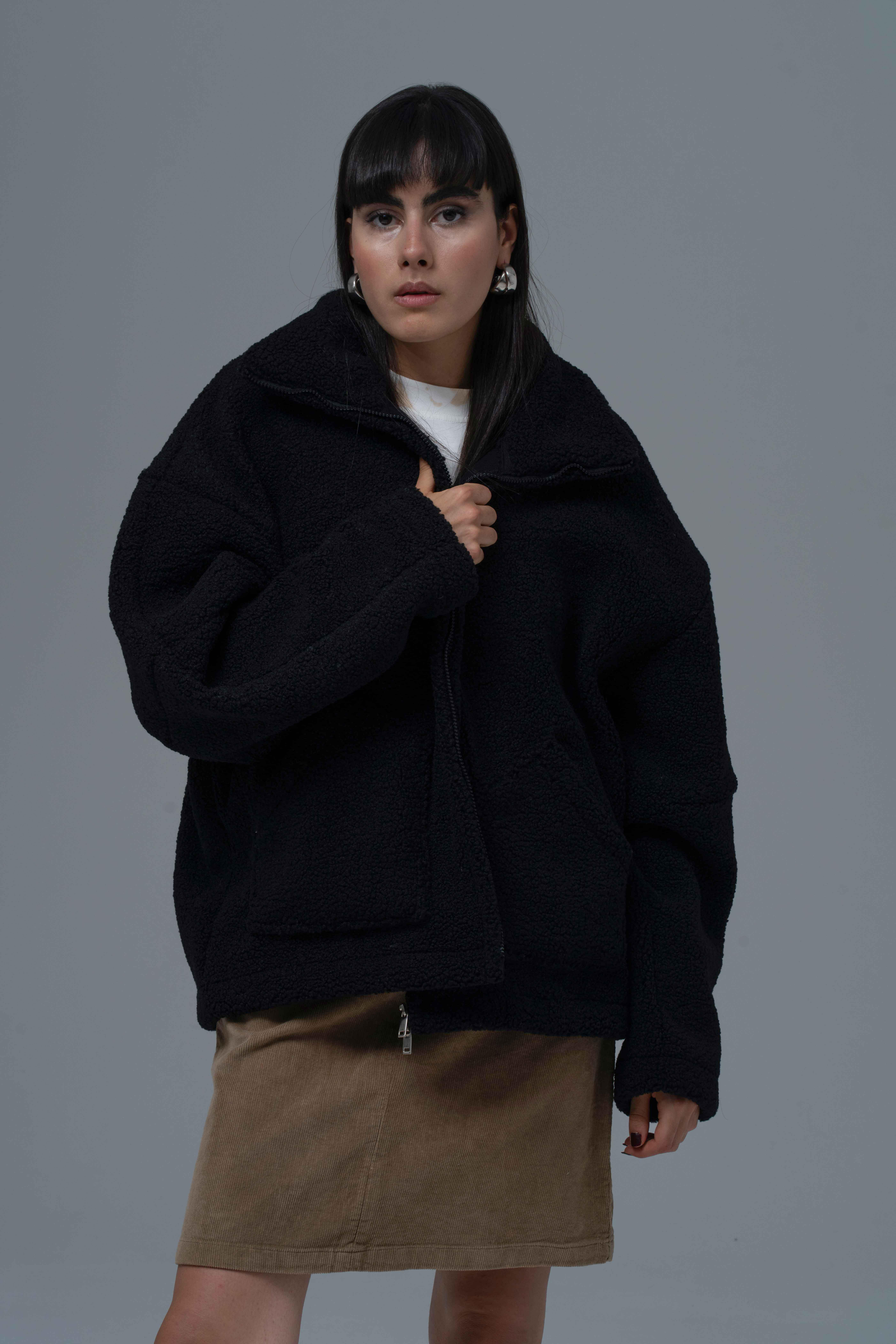 Classic Haven Oversize Welsoft Ceket Kadın Siyah