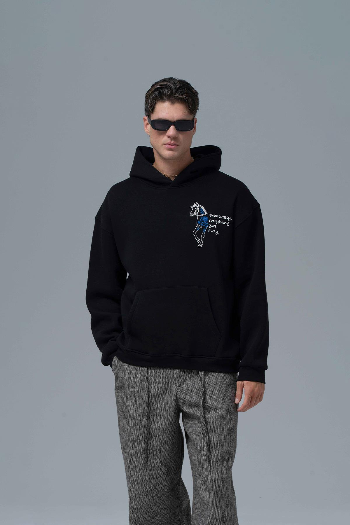 Design Story Fading Echoes Oversize Sweatshirt Erkek Siyah