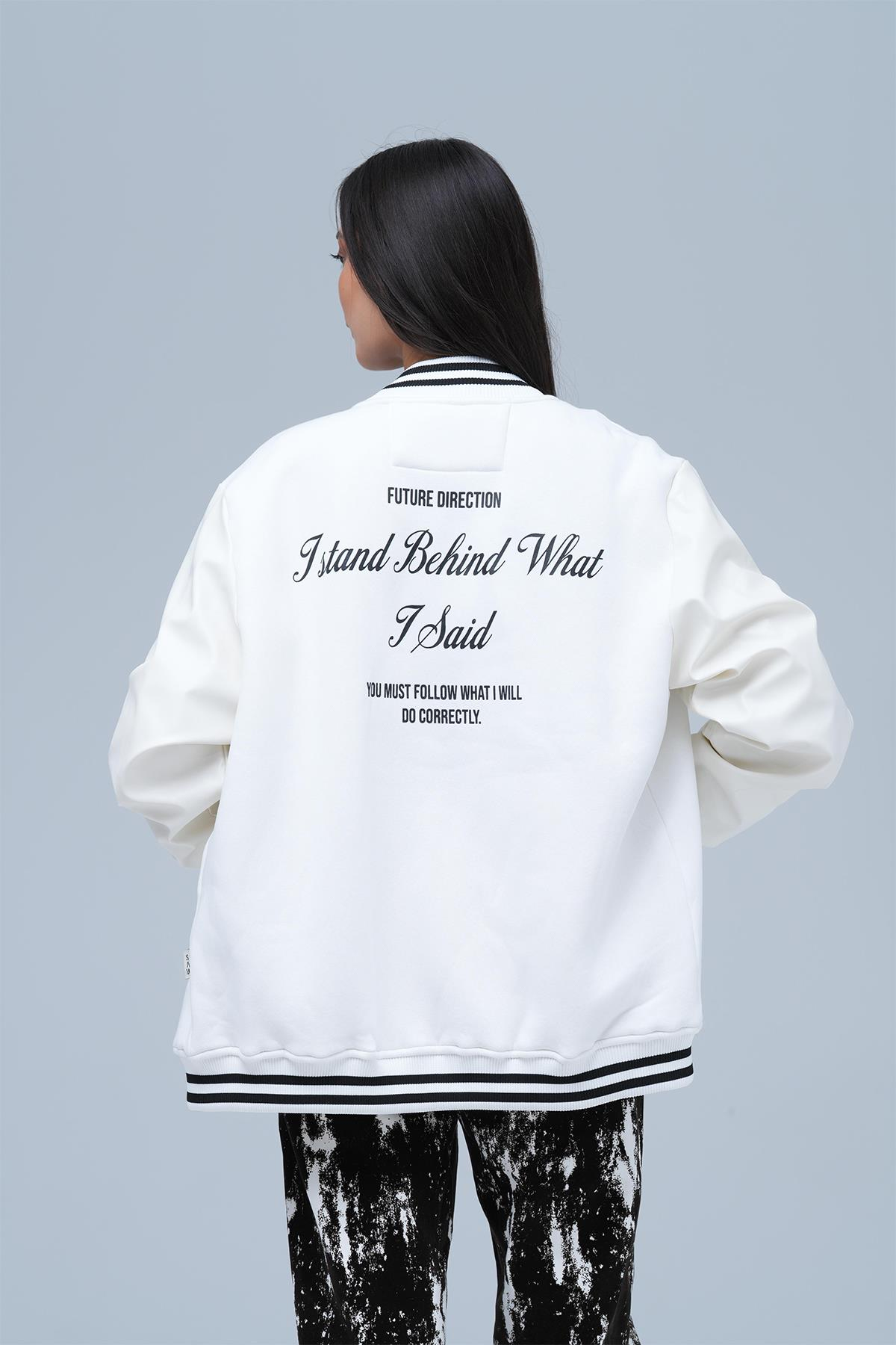 Directive Relaxed Fit Kolej Ceketi Kadın Ekru