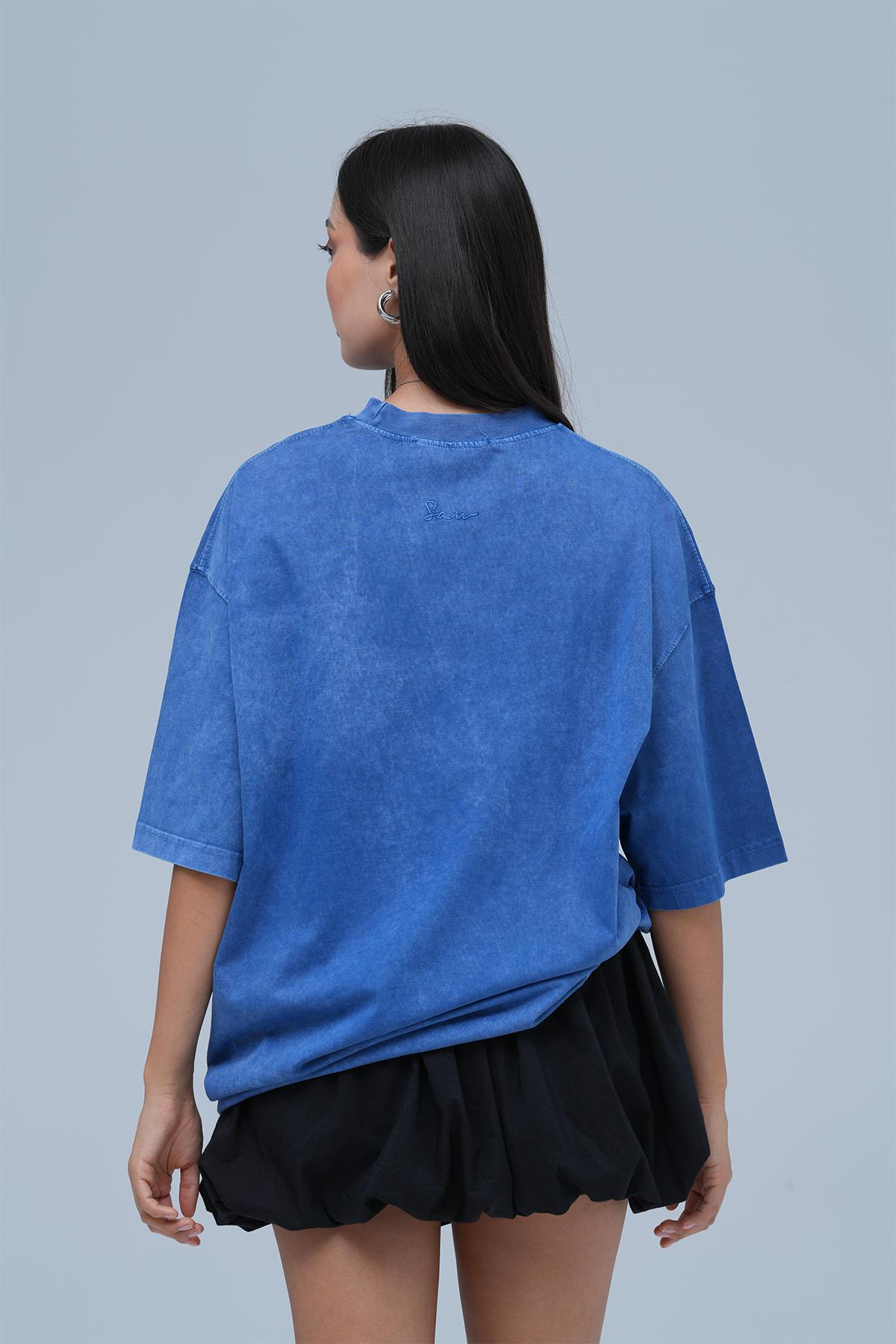 Dreamwashed Oversize Tişört Kadın Mavi