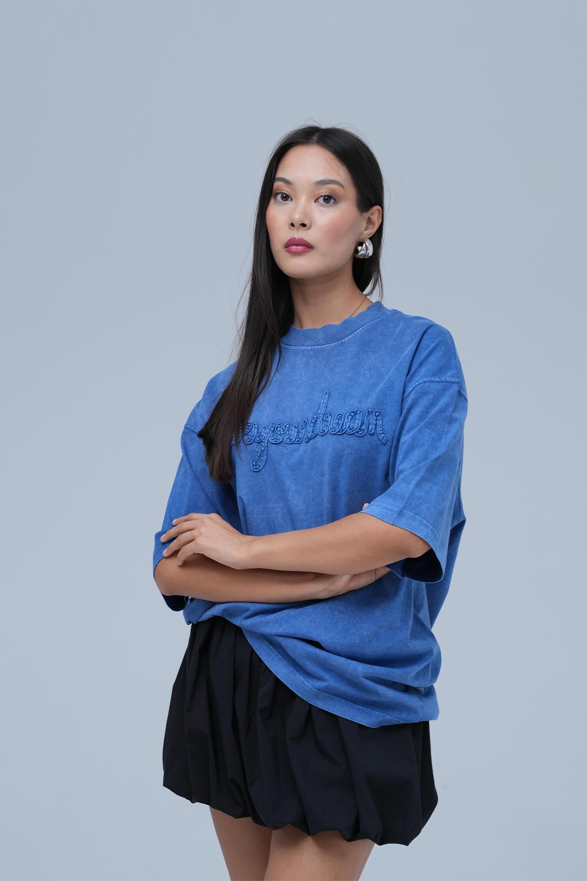 Dreamwashed Oversize Tişört Kadın Mavi