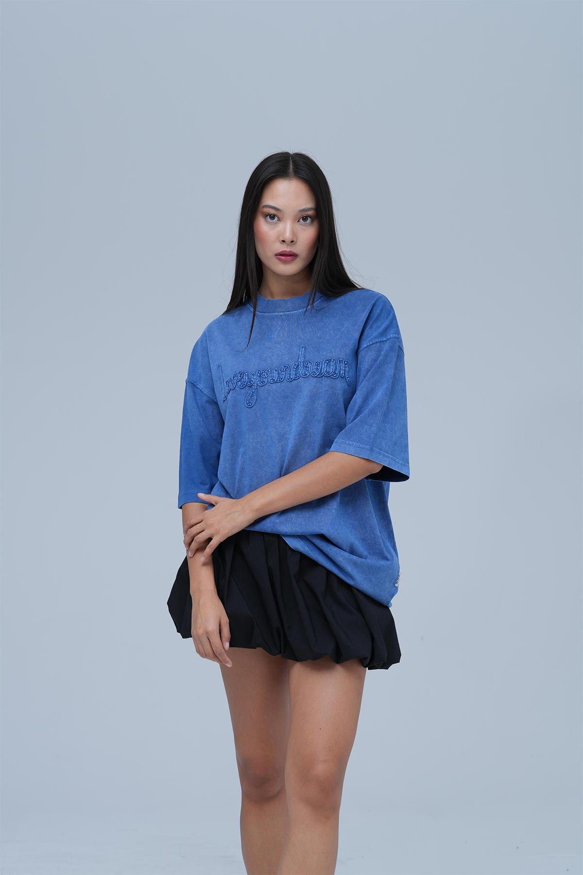 Dreamwashed Oversize Tişört Kadın Mavi