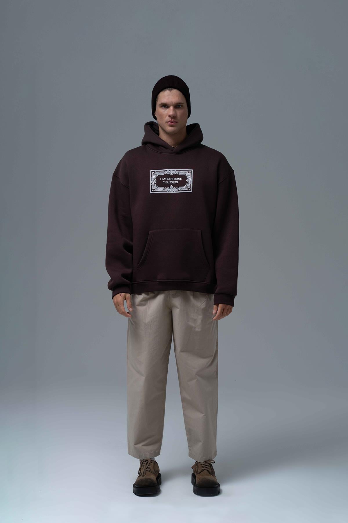 Endless Metamorphosis Oversize Sweatshirt Erkek Kahverengi