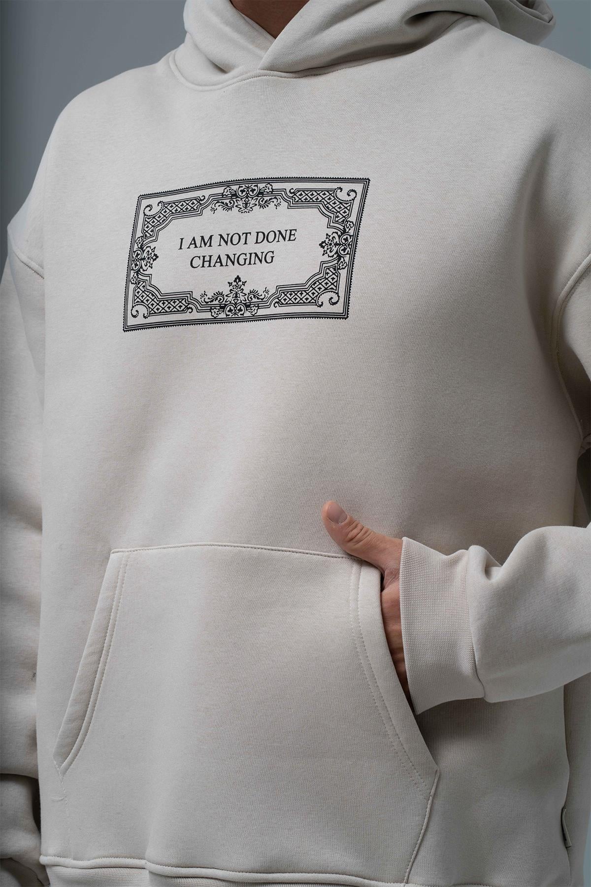 Endless Metamorphosis Oversize Sweatshirt Erkek Ekru