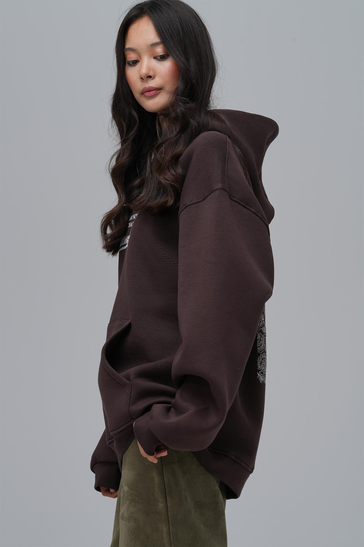 Endless Metamorphosis Oversize Sweatshirt Kadın Kahverengi