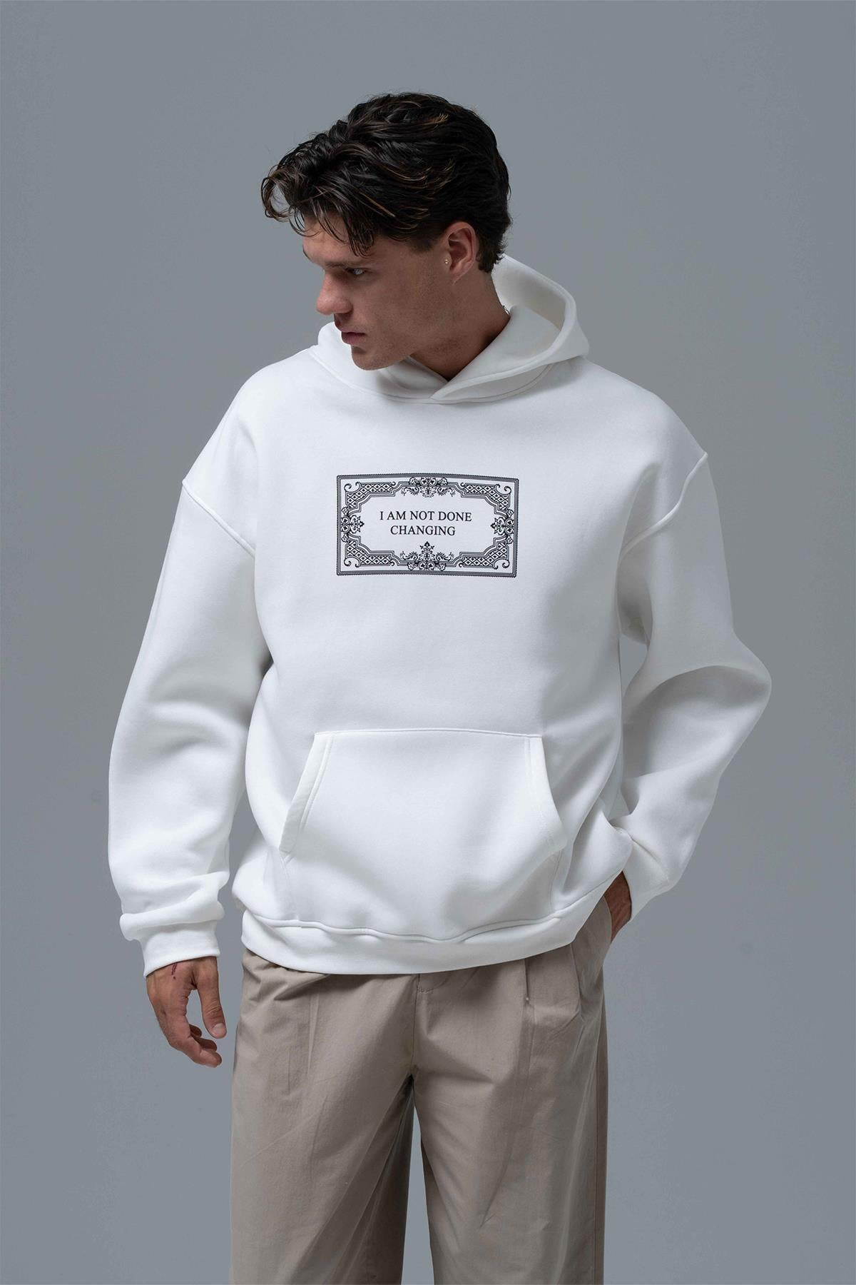 Endless Metamorphosis Oversize Sweatshirt Erkek Taş