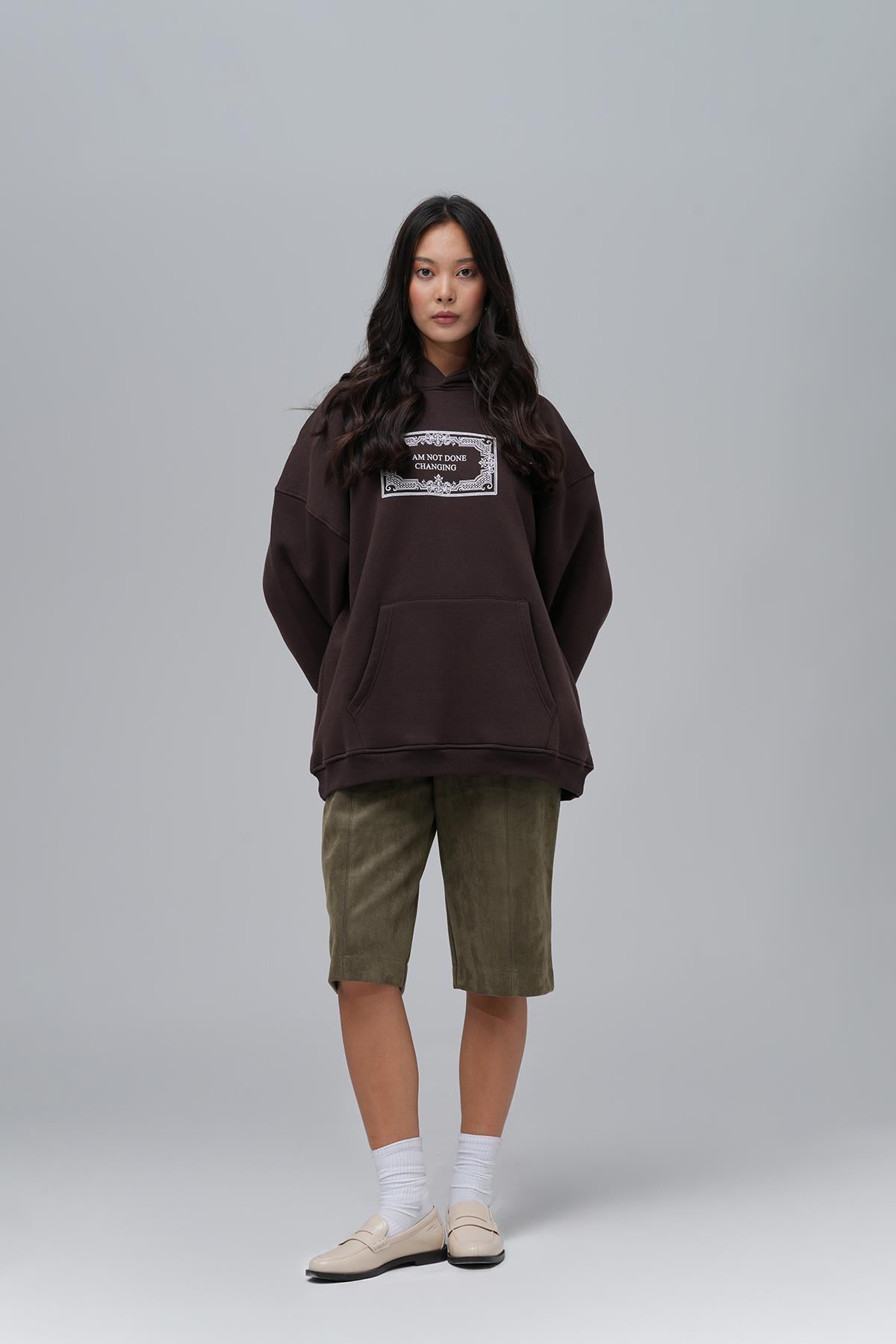 Endless Metamorphosis Oversize Sweatshirt Kadın Kahverengi