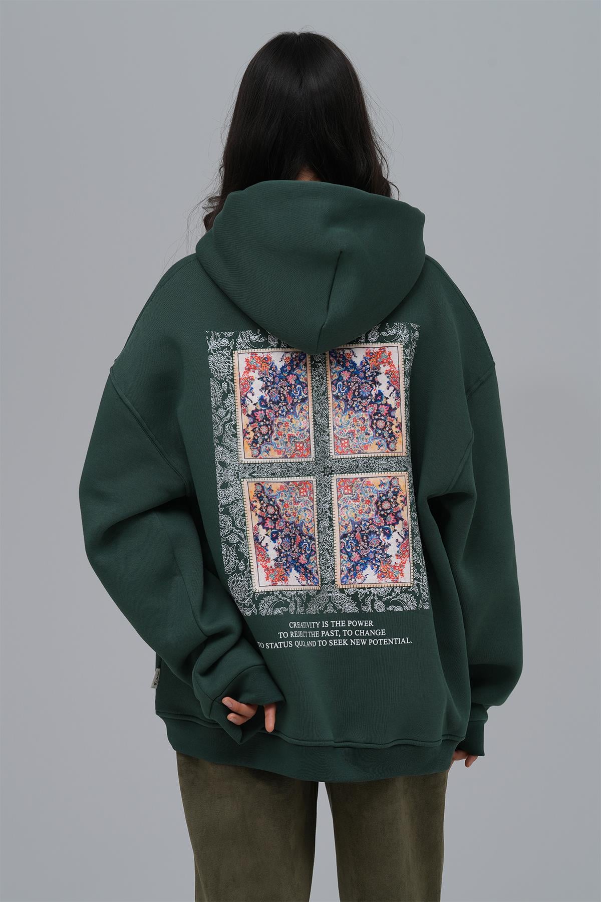 Endless Metamorphosis Oversize Sweatshirt Kadın Yeşil