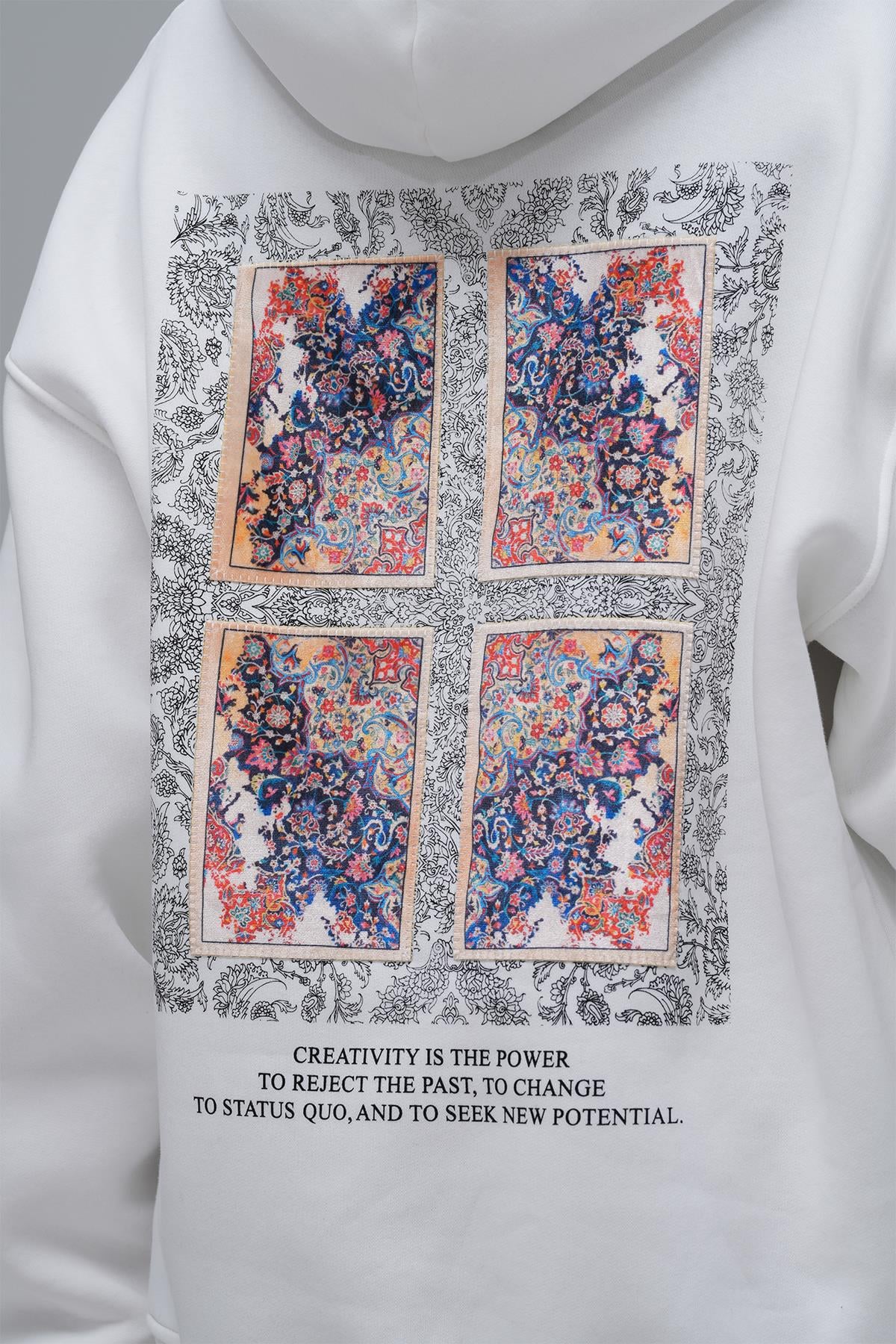 Endless Metamorphosis Oversize Sweatshirt Kadın Taş