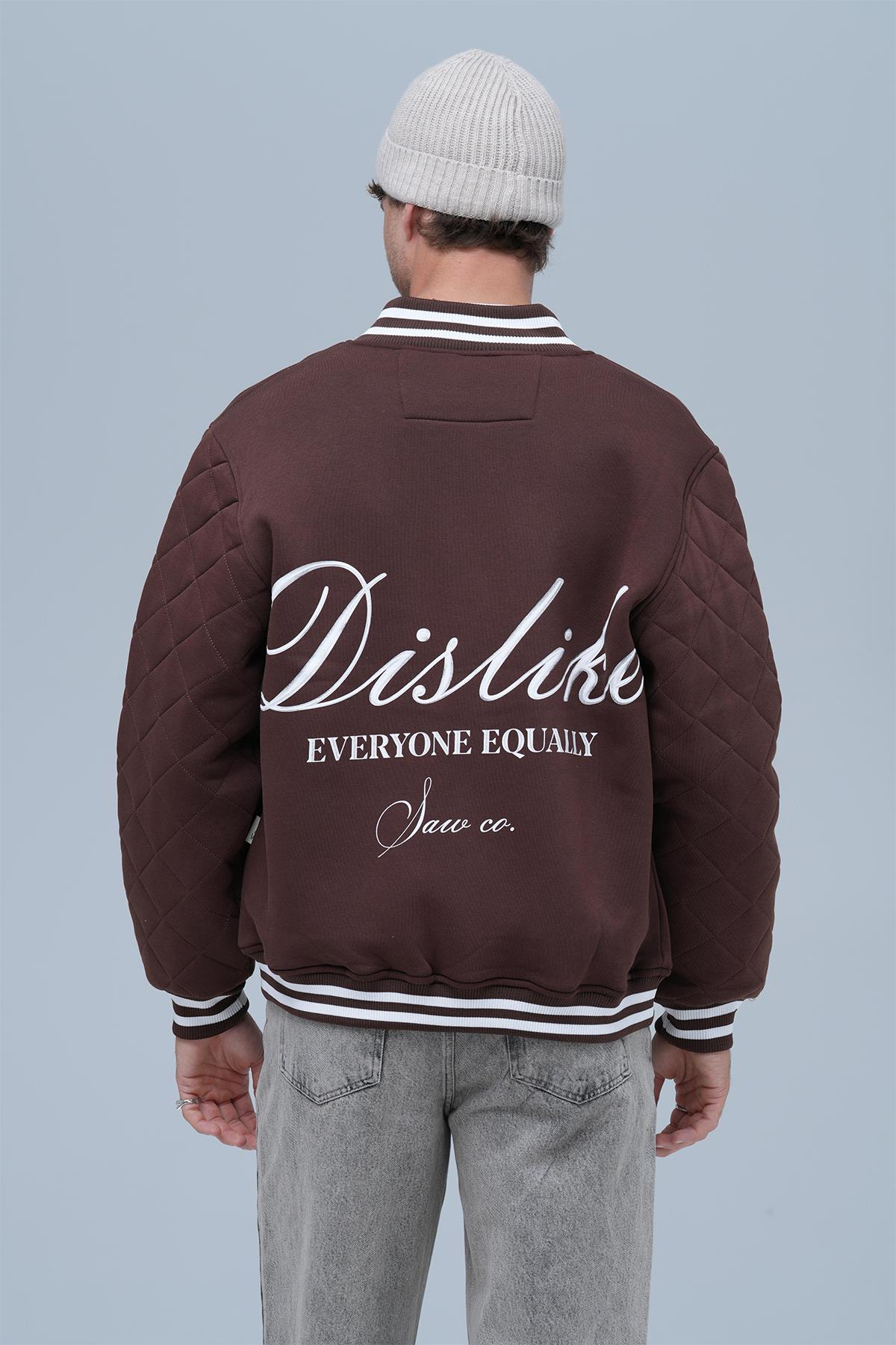 Equal Dislike Oversize Kolej Ceketi Erkek Kahverengi
