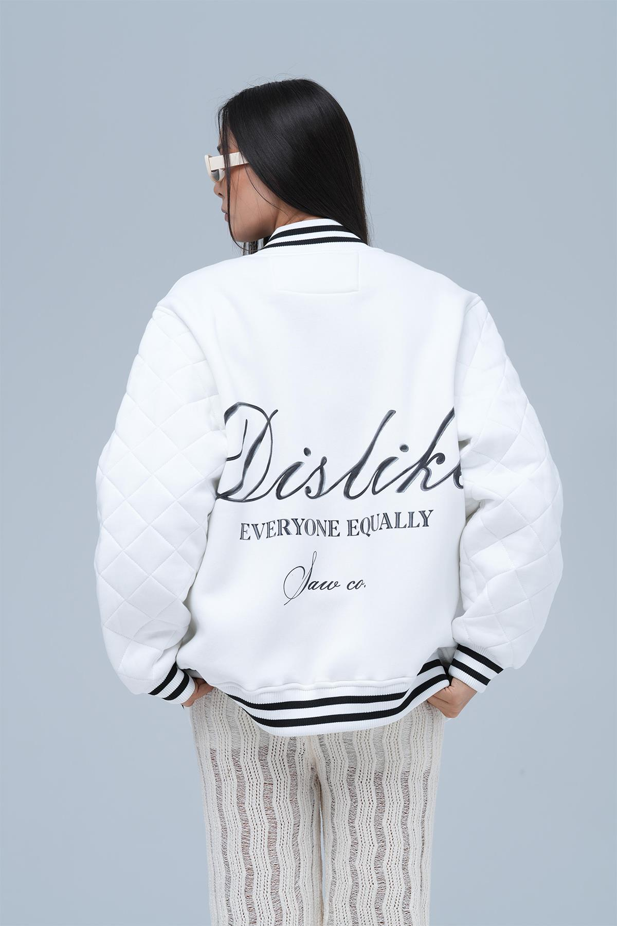 Equal Dislike Oversize Kolej Ceketi Kadın Ekru