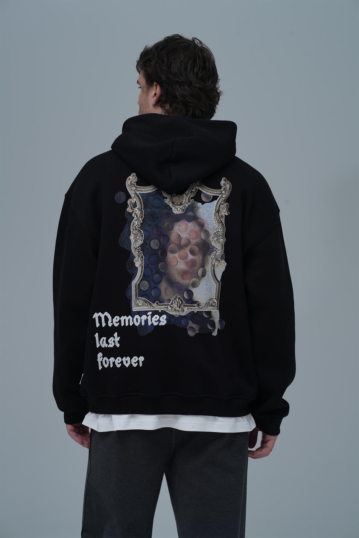 Eternal Frame Oversize Sweatshirt Erkek Siyah