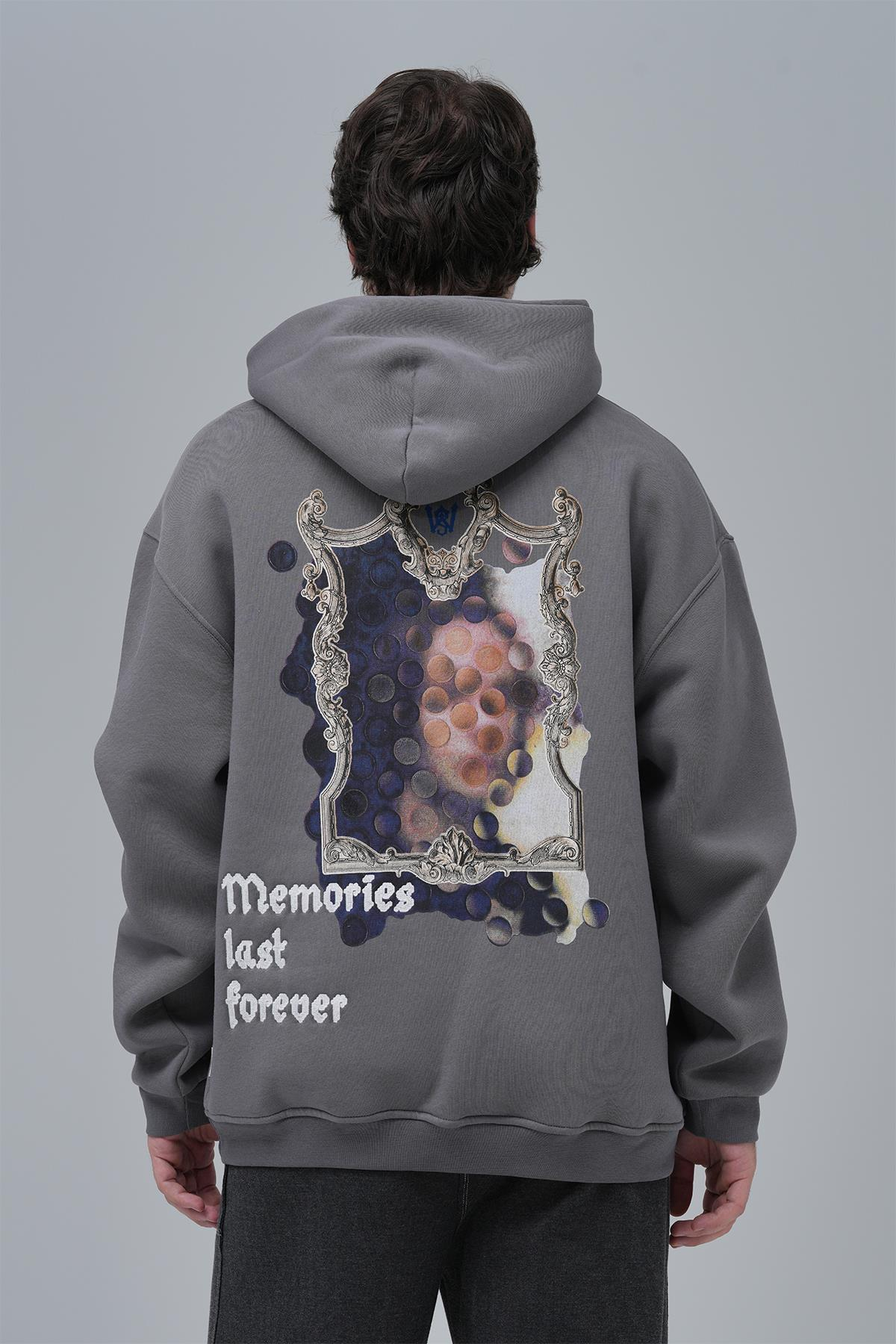 Eternal Frame Oversize Sweatshirt Erkek Füme