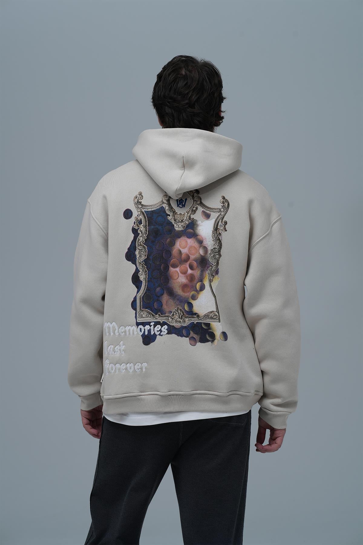 Eternal Frame Oversize Sweatshirt Erkek Ekru