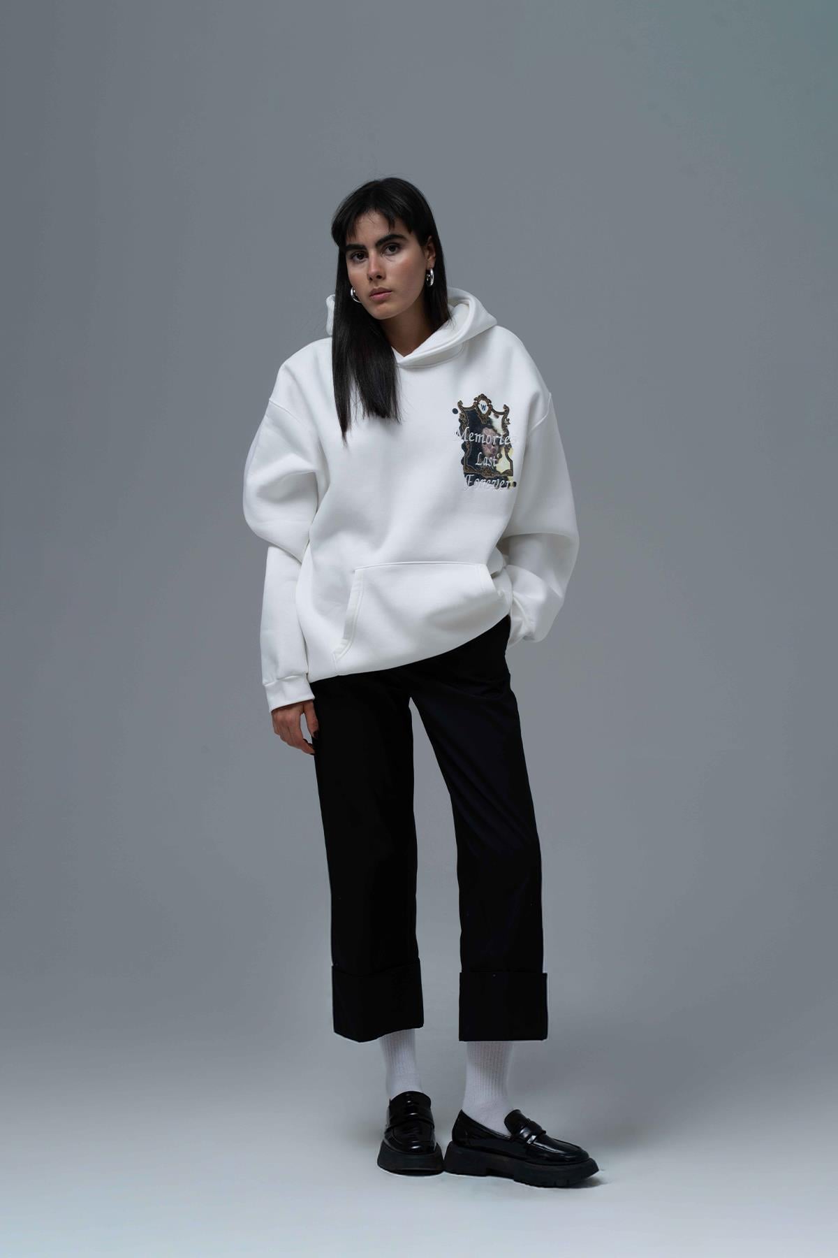 Eternal Frame Oversize Sweatshirt Kadın Taş