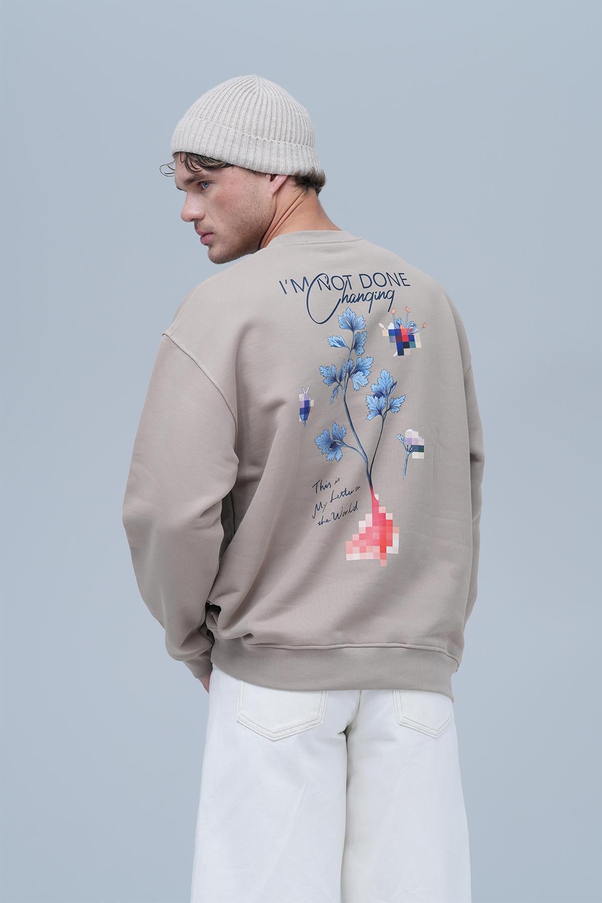 Evolving Oversize Sweatshirt Erkek Bisküvi