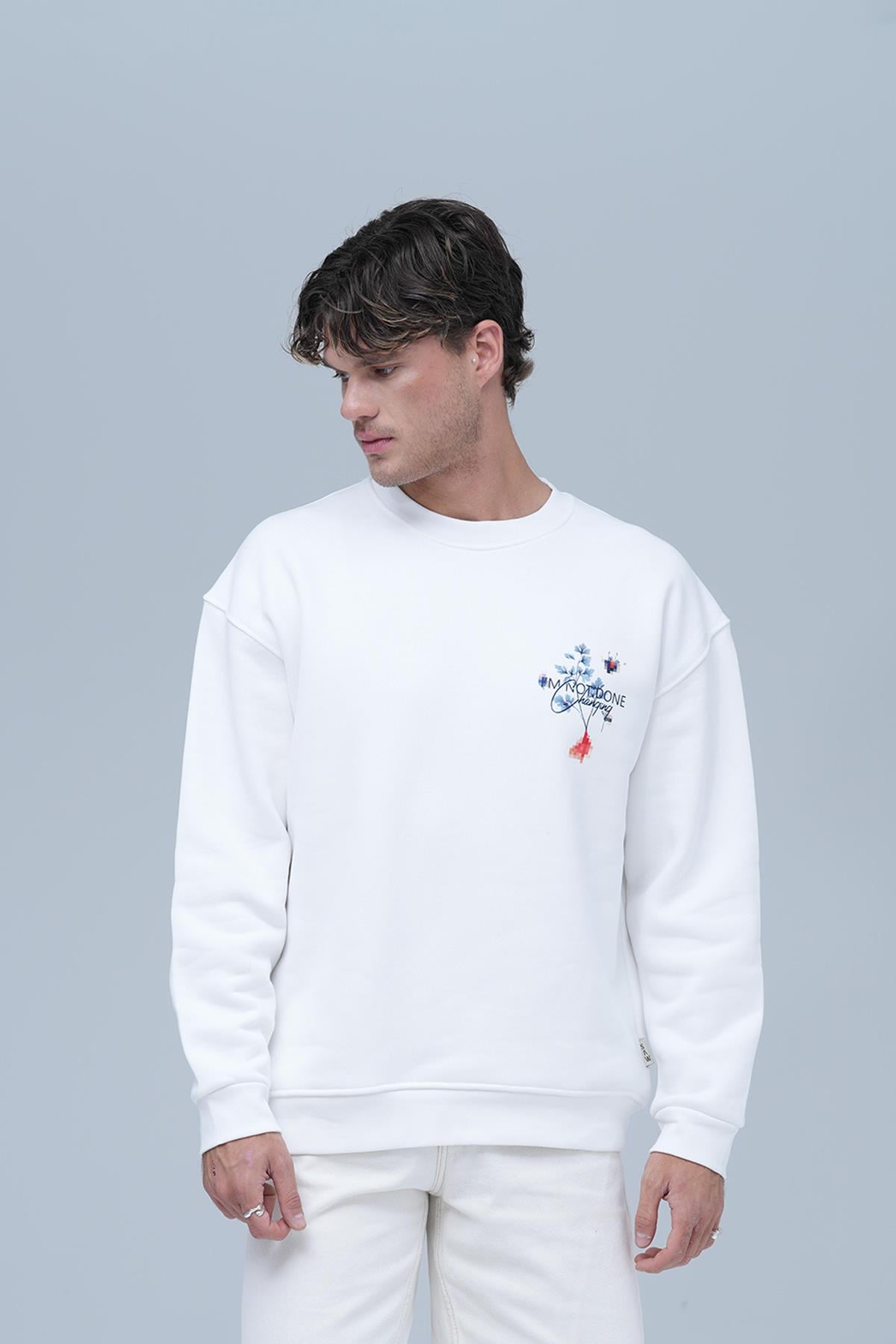 Evolving Oversize Sweatshirt Erkek Ekru